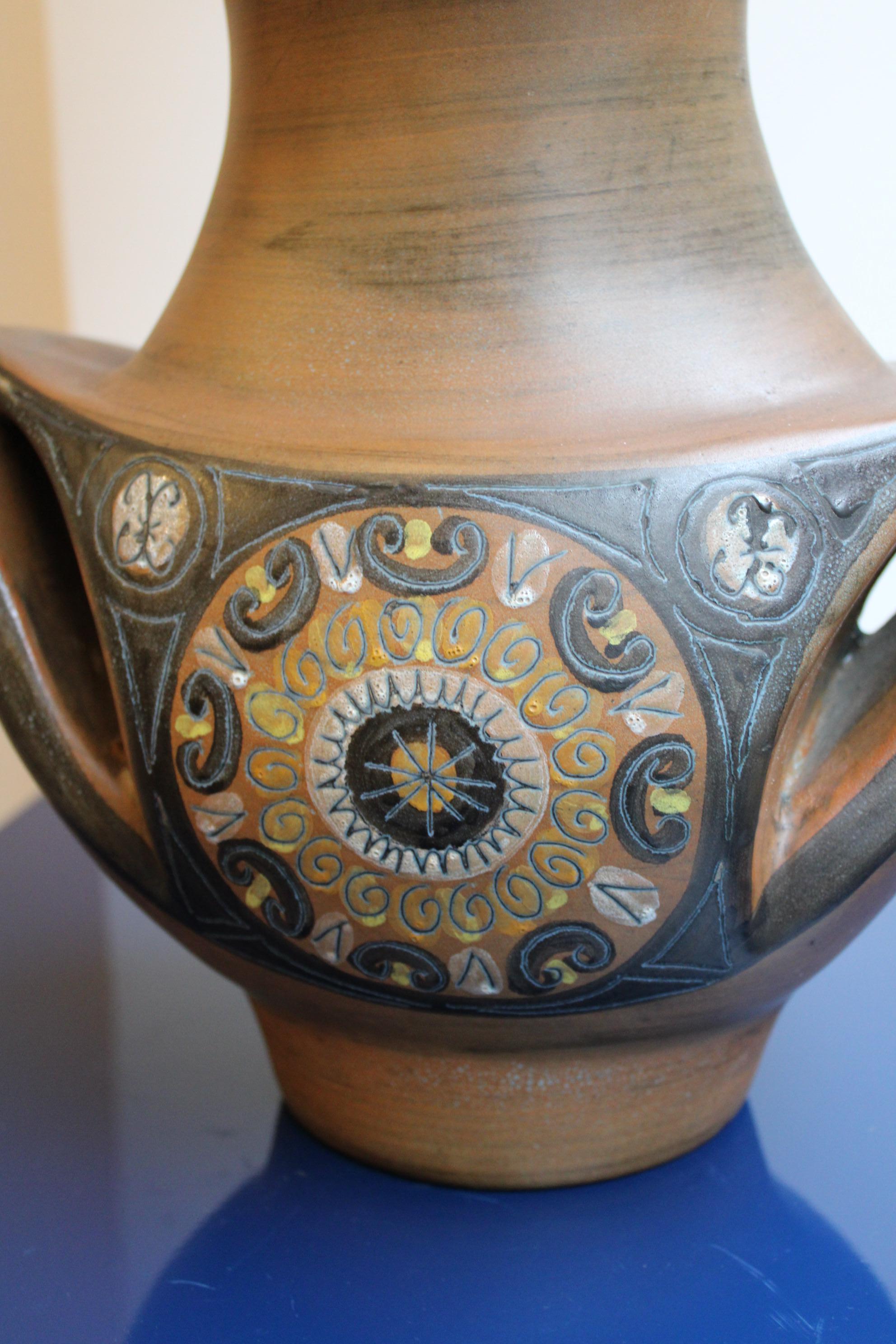 Mid-Century Modern Ceramic vase by Jean de Lespinasse For Sale