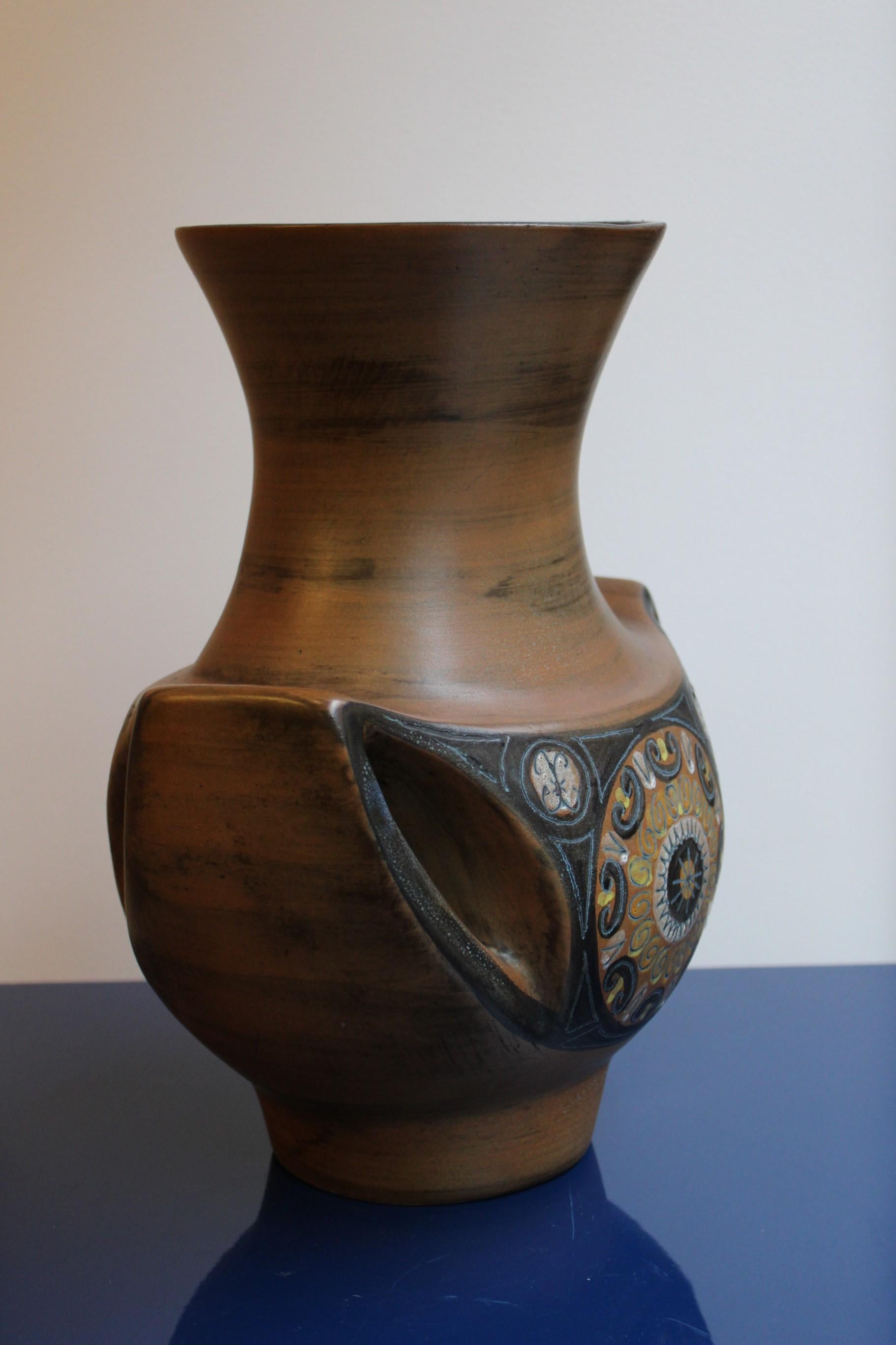 Ceramic vase by Jean de Lespinasse In Good Condition For Sale In Paris, FR
