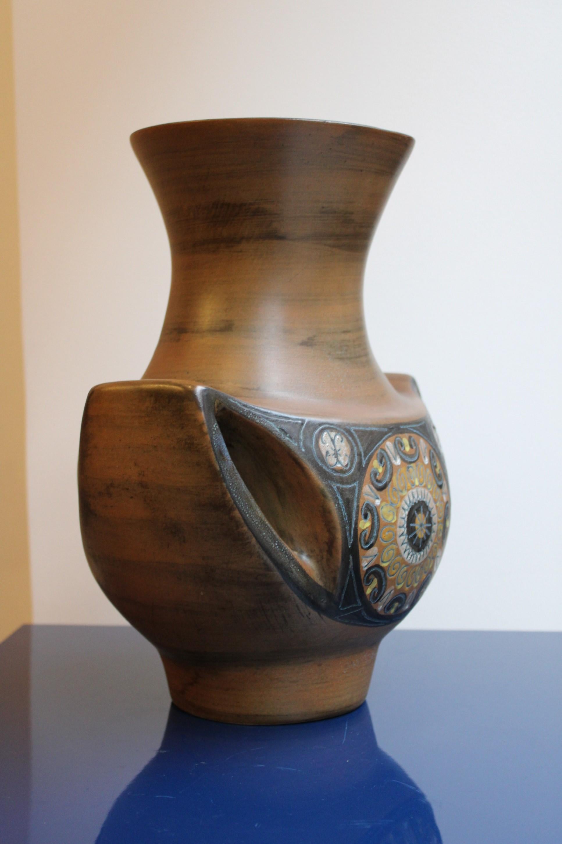 20th Century Ceramic vase by Jean de Lespinasse For Sale
