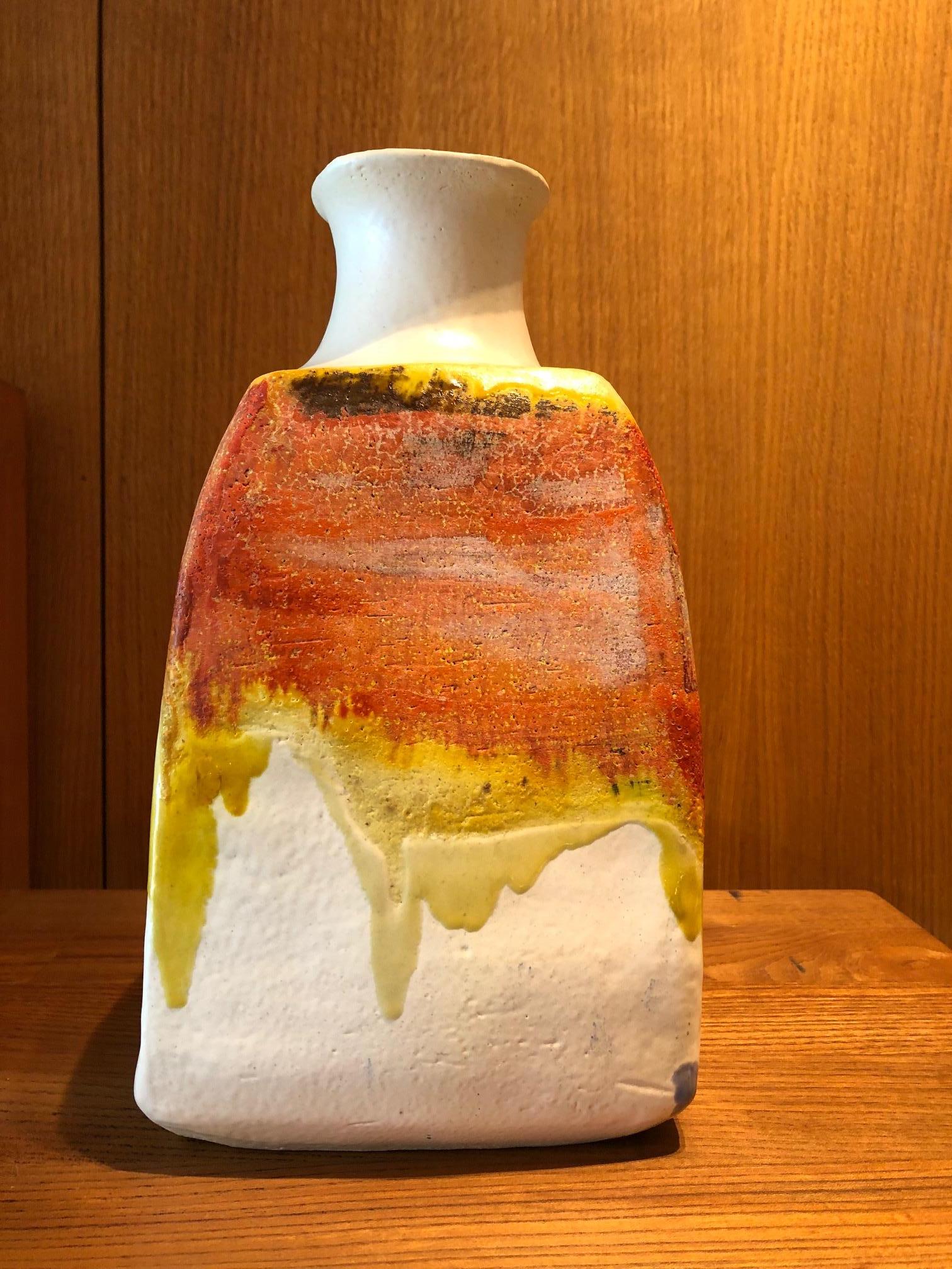 Italian Ceramic Vase by Marcello Fantoni For Sale