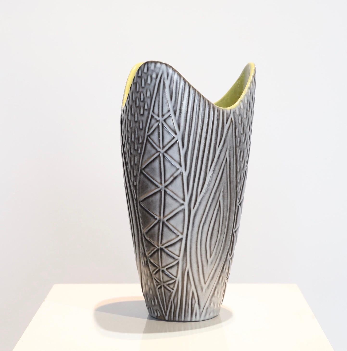 Ceramic Vase by Mari Simmulson for Upsala-Ekeby In Good Condition For Sale In Oklahoma City, OK