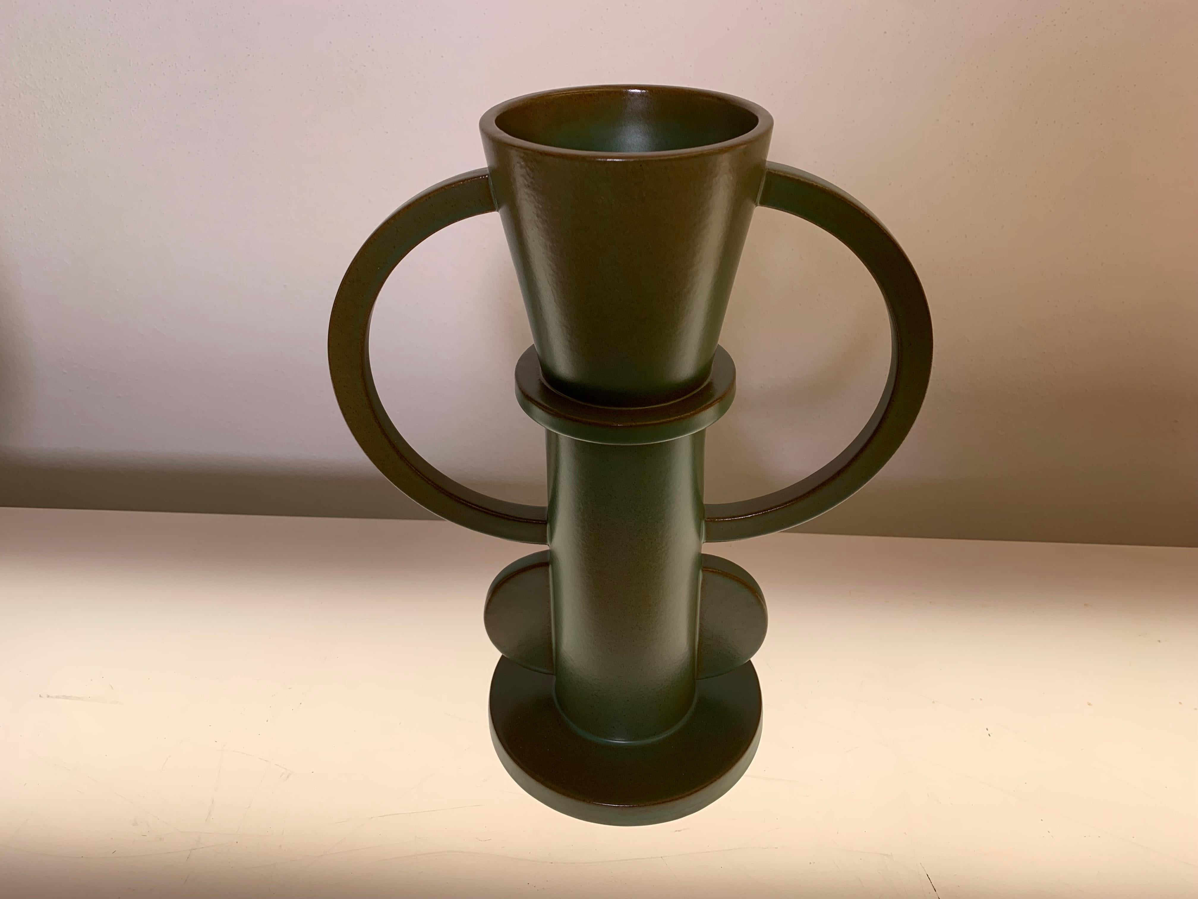 Italian Ceramic Vase by Nathalie Du Pasquier for Alessio Sarri Editions, Italy For Sale