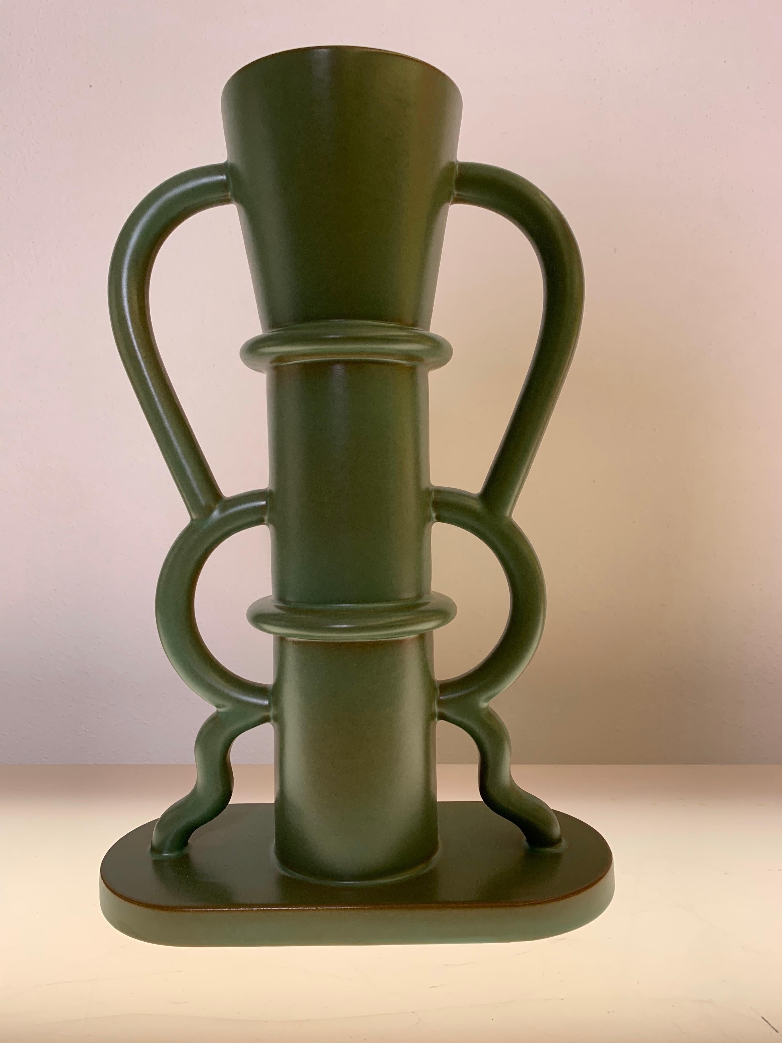 Italian Ceramic Vase by Nathalie Du Pasquier for Alessio Sarri Editions, Italy For Sale