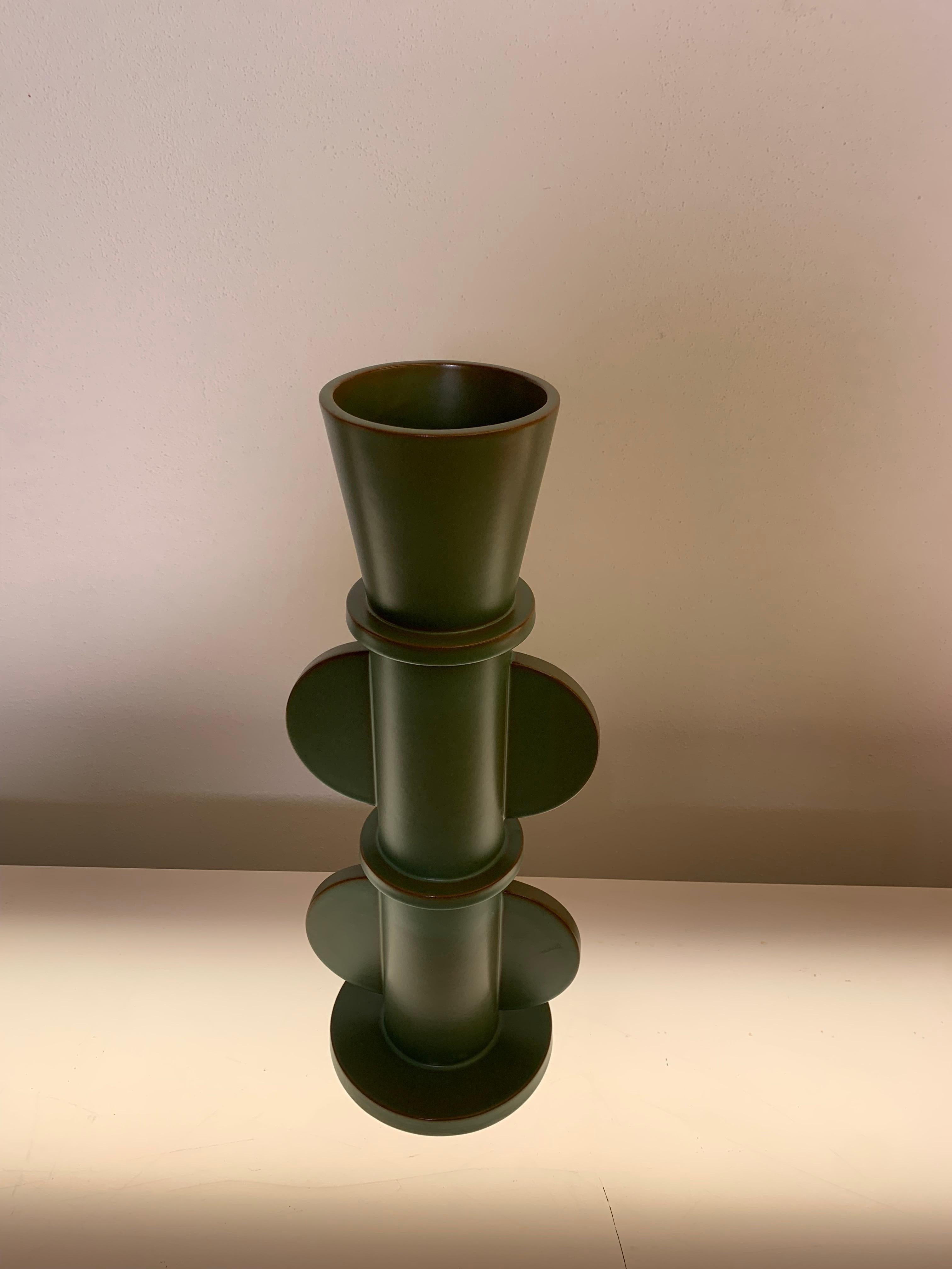 Contemporary Ceramic Vase by Nathalie Du Pasquier for Alessio Sarri Editions, Italy For Sale