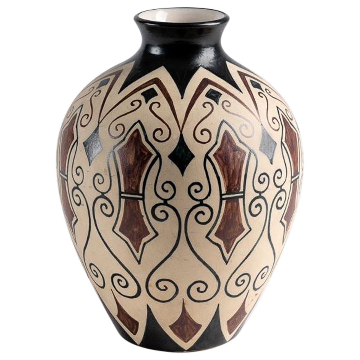 Ceramic Vase by Pedro Garcia de Diego for Ciboure Pottery, France, circa 1955 For Sale