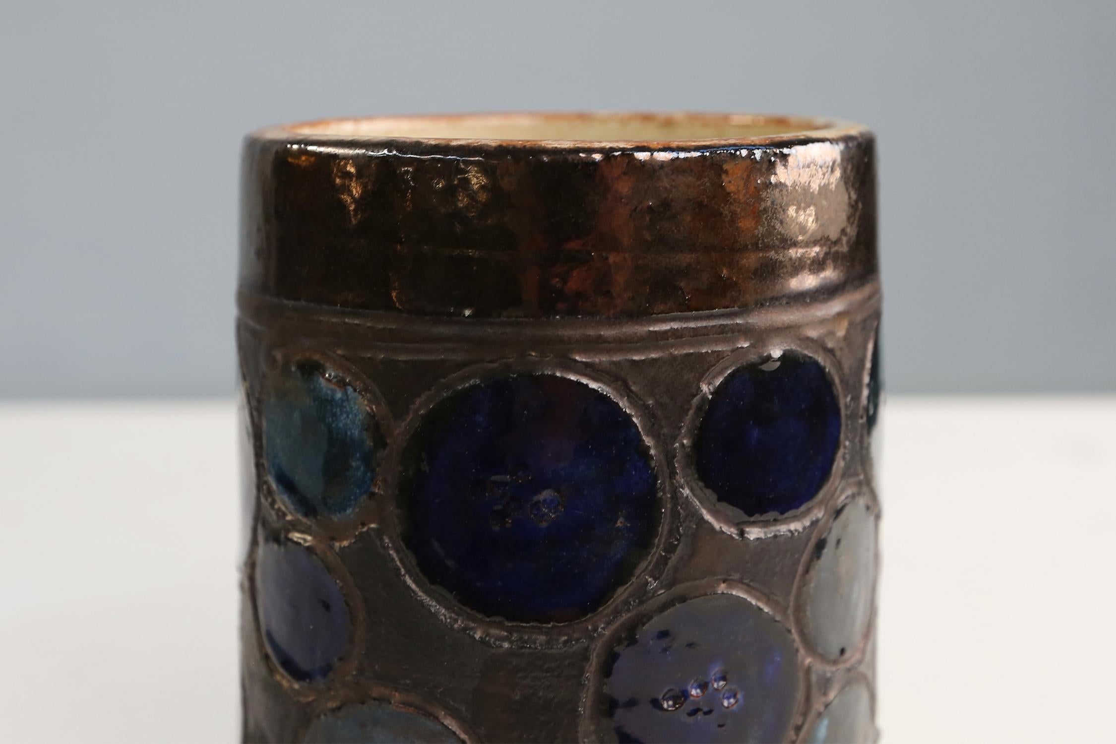 Mid-Century Modern Ceramic vase by Perignem 1960's For Sale