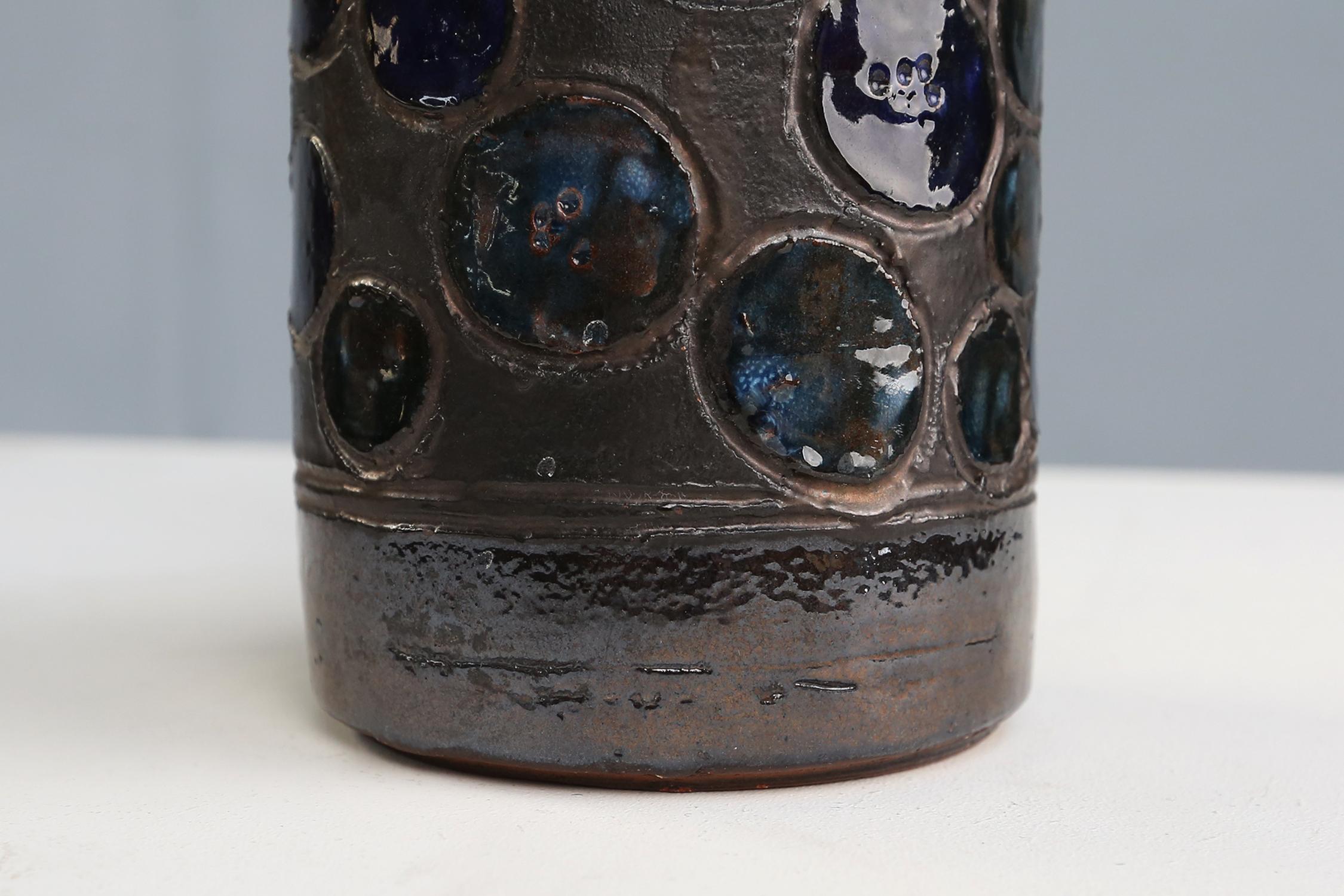 Belgian Ceramic vase by Perignem 1960's For Sale
