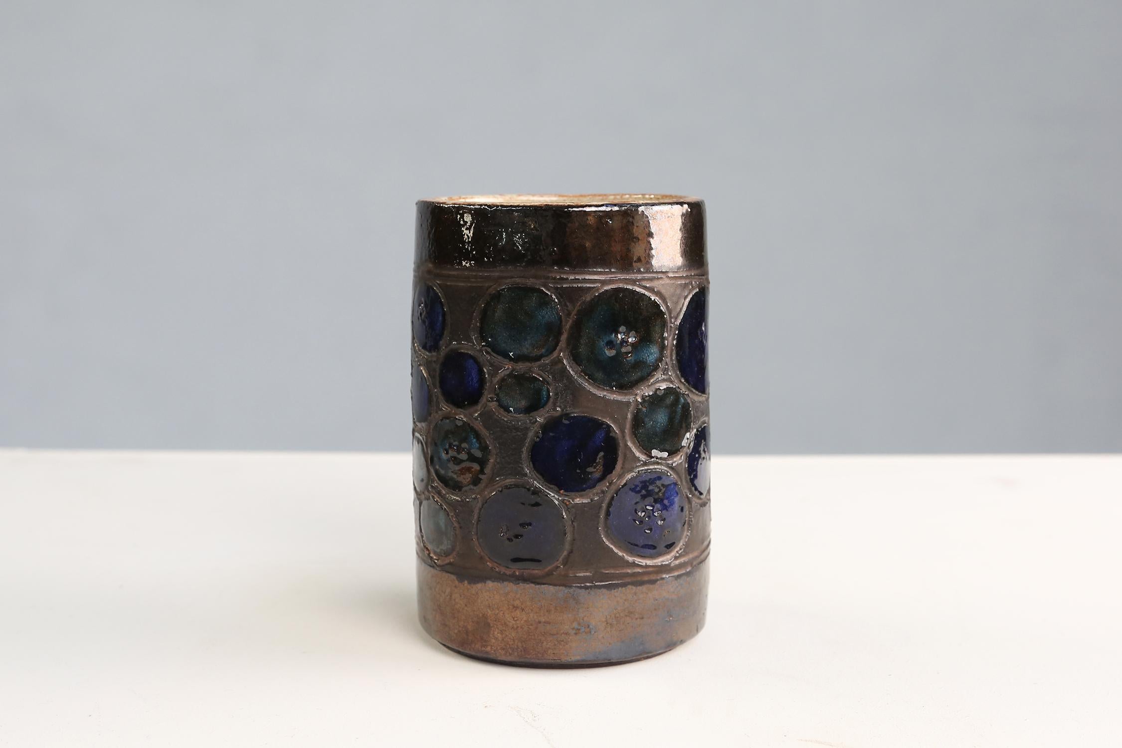 Ceramic vase by Perignem 1960's For Sale 3