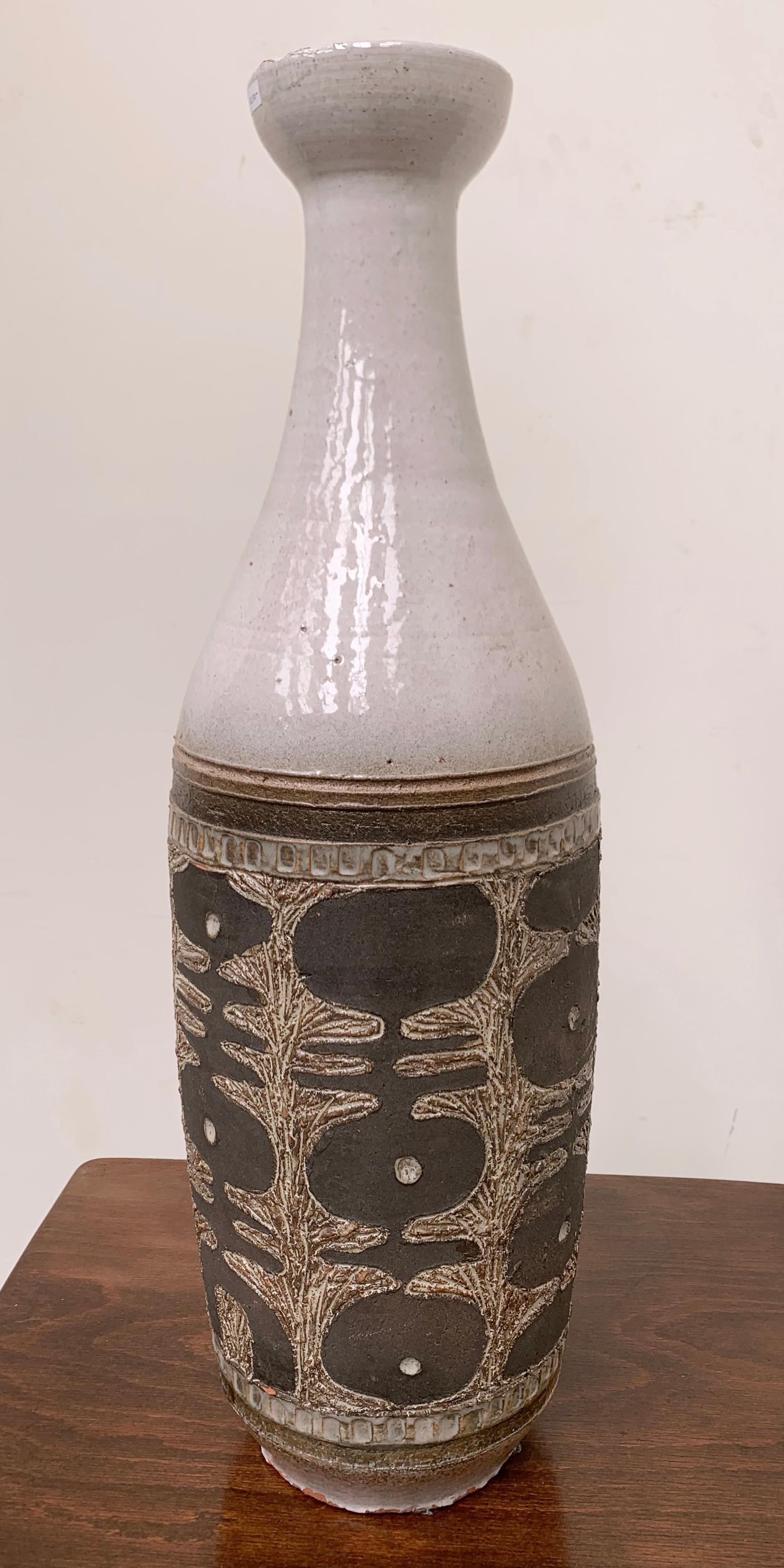 Belgian Mid-Century Modern Ceramic Vase by Perignem, Belgium For Sale