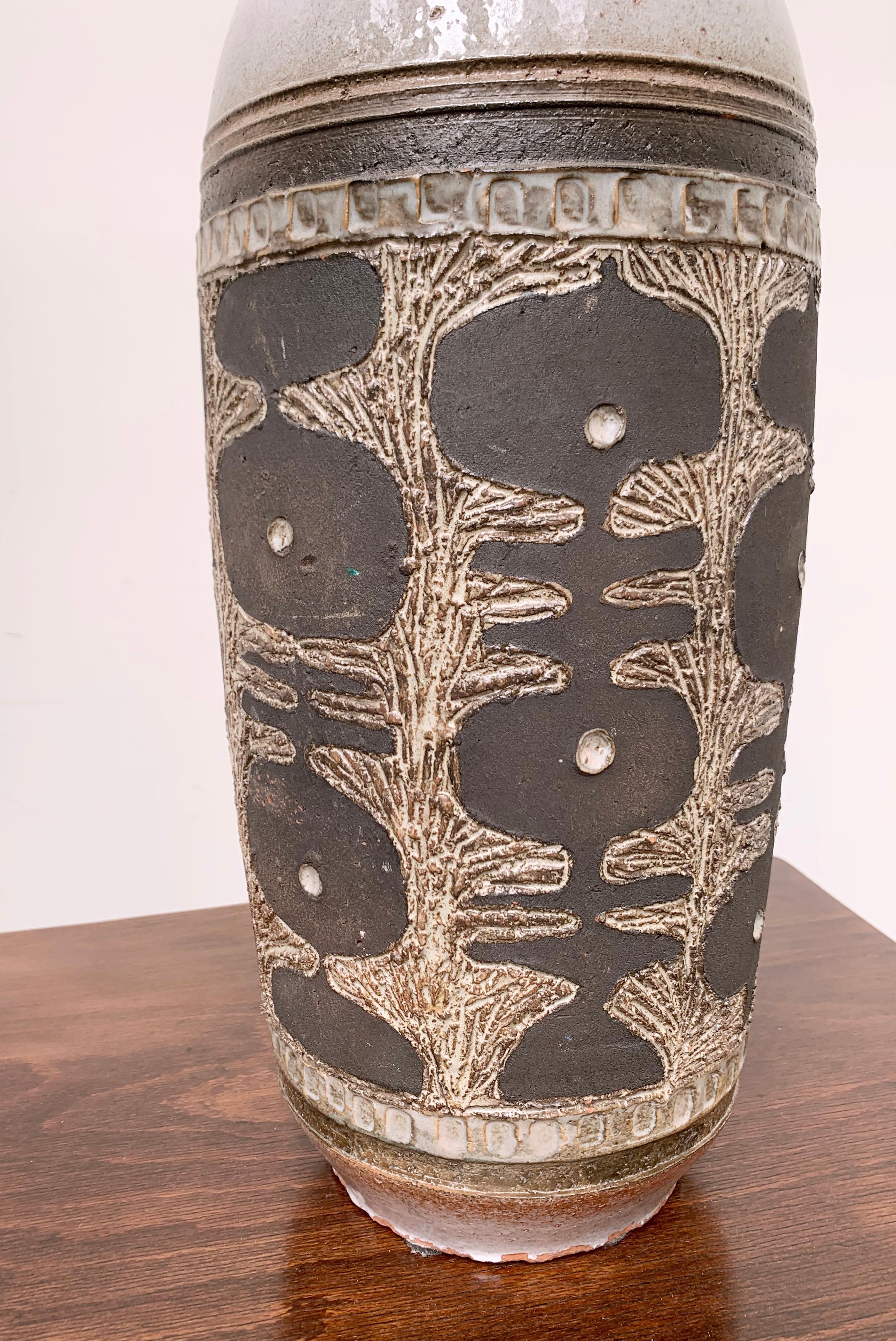 Mid-Century Modern Ceramic Vase by Perignem, Belgium For Sale 1