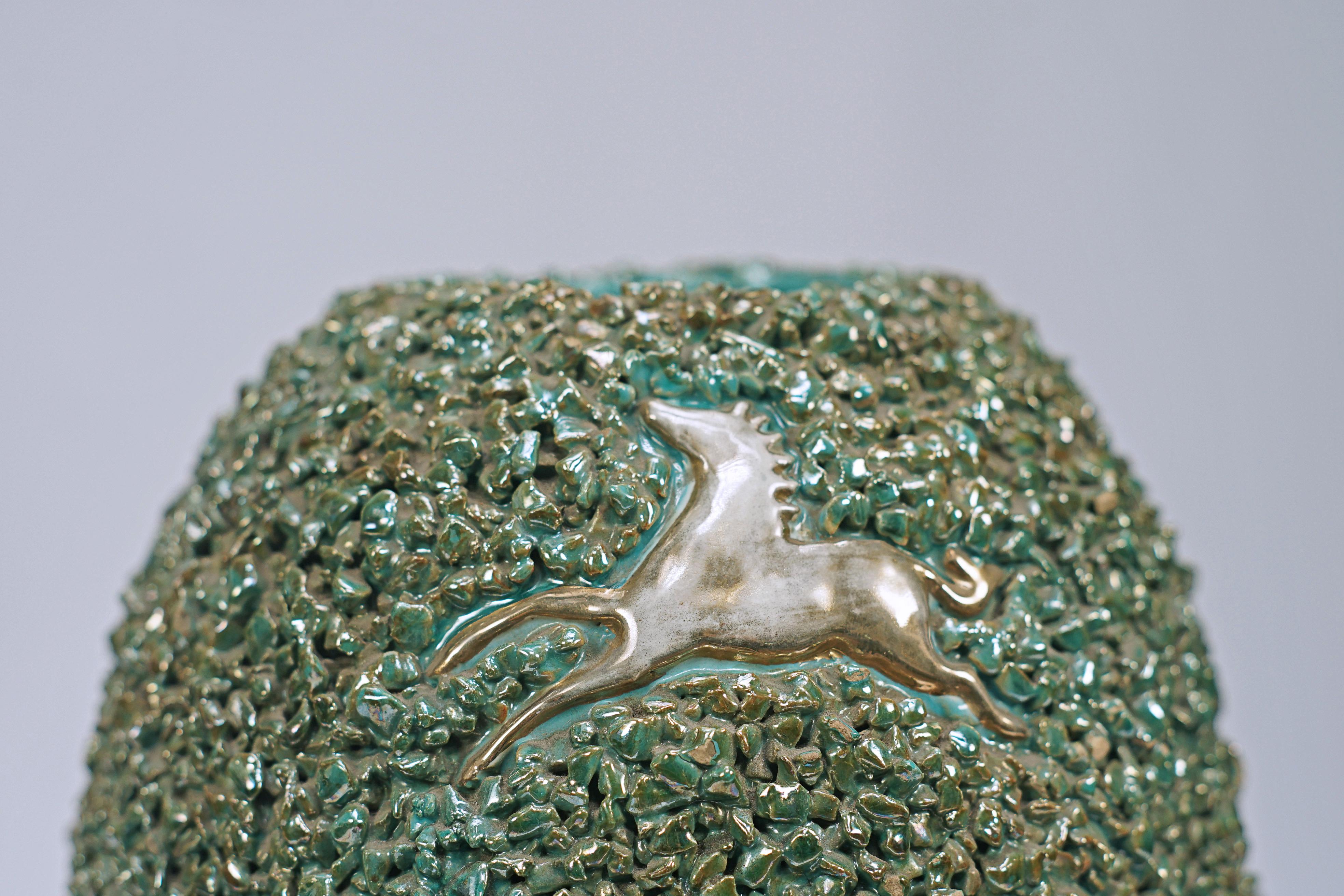 Enameled Ceramic vase by Perugia Gabriele Bicchioni For Sale