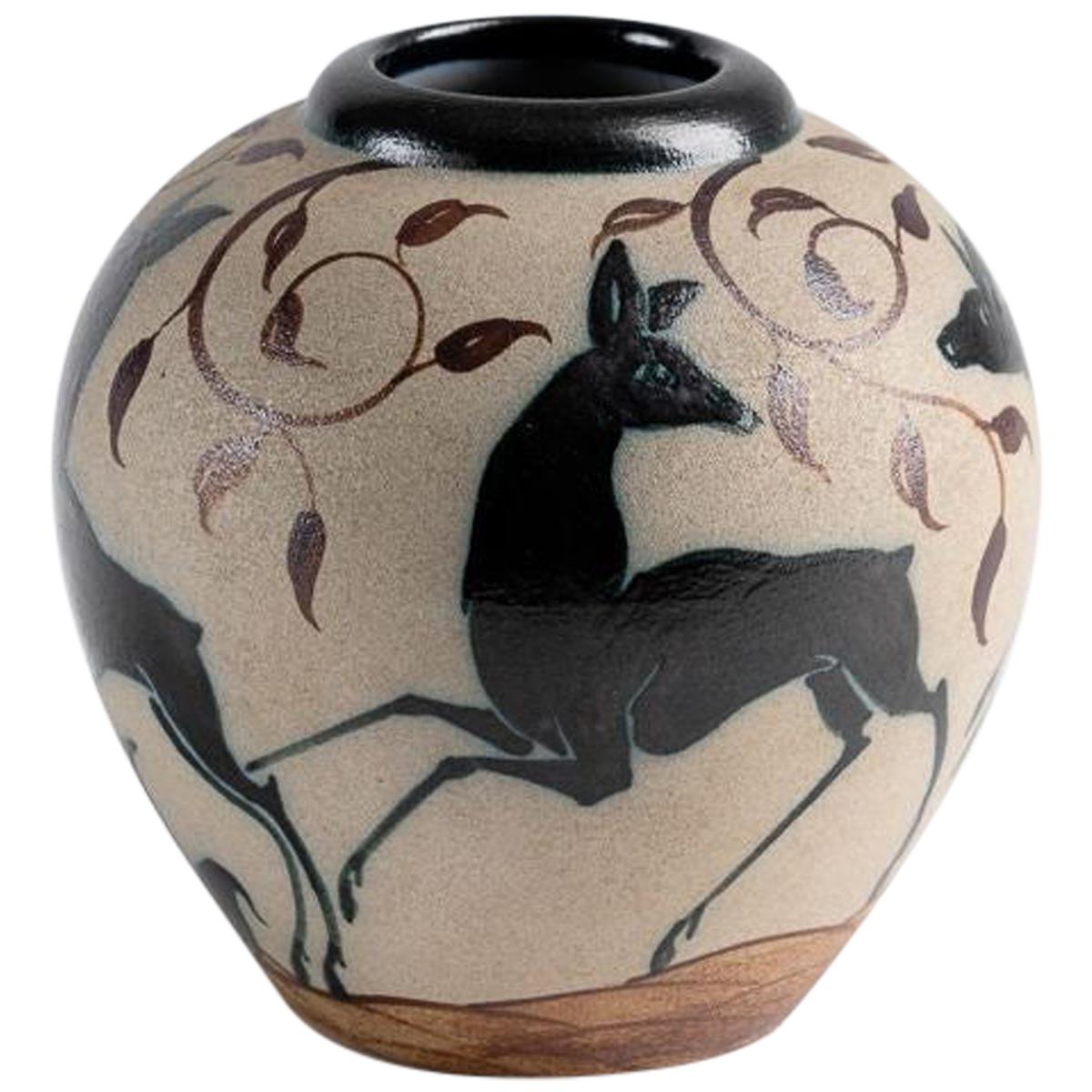 Ceramic Vase by Richard Le Corróne for Ciboure Pottery, France, circa 1955
