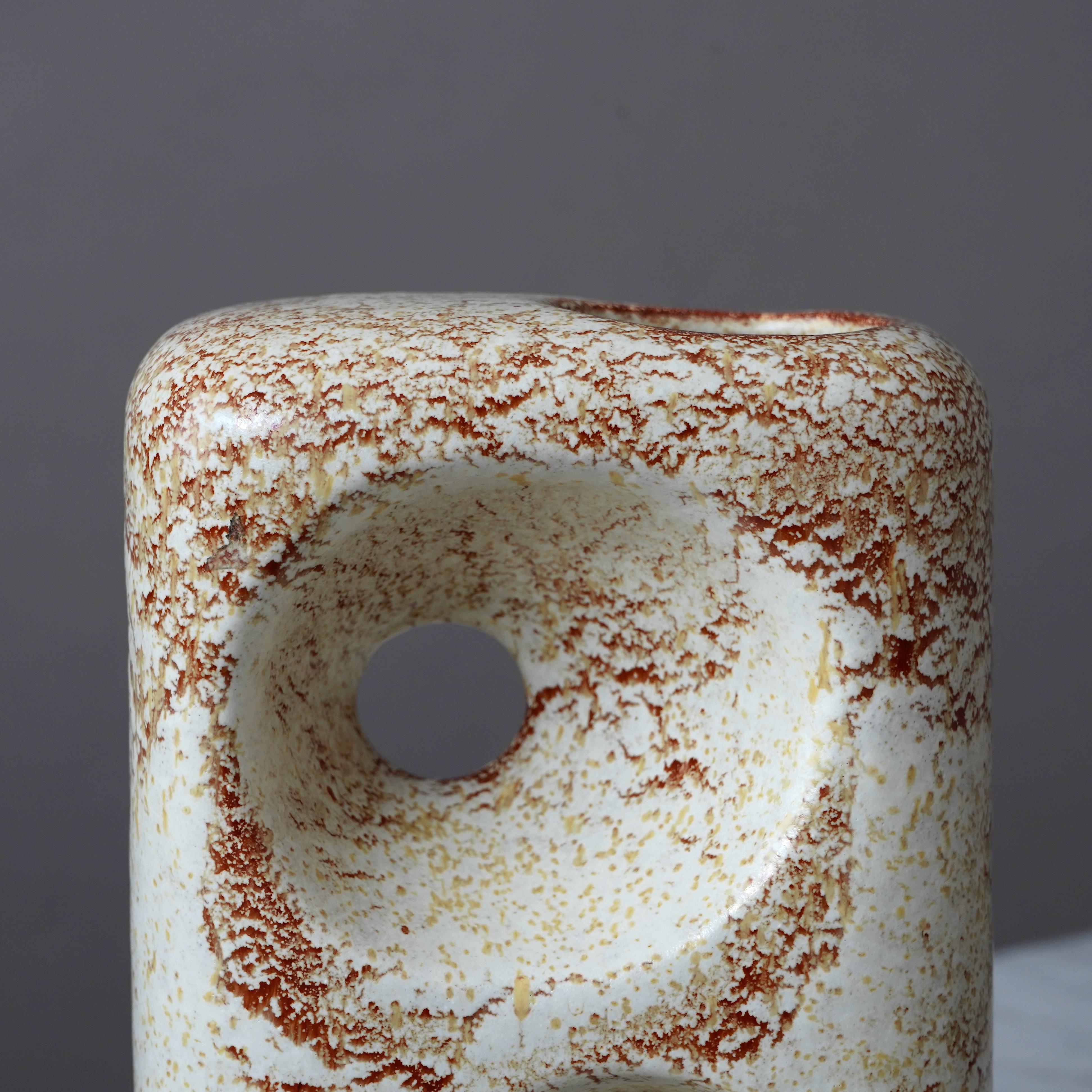 Glazed Ceramic Vase by Roberto Rigon for Bertoncello. Italy, 1970s