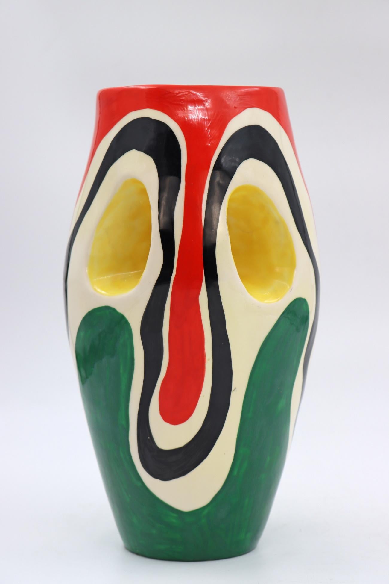 Ceramic vase by Roland Brice and Biot, circa 1950.
Measures: H: 31 cm, W: 20 cm, D: 18 cm.