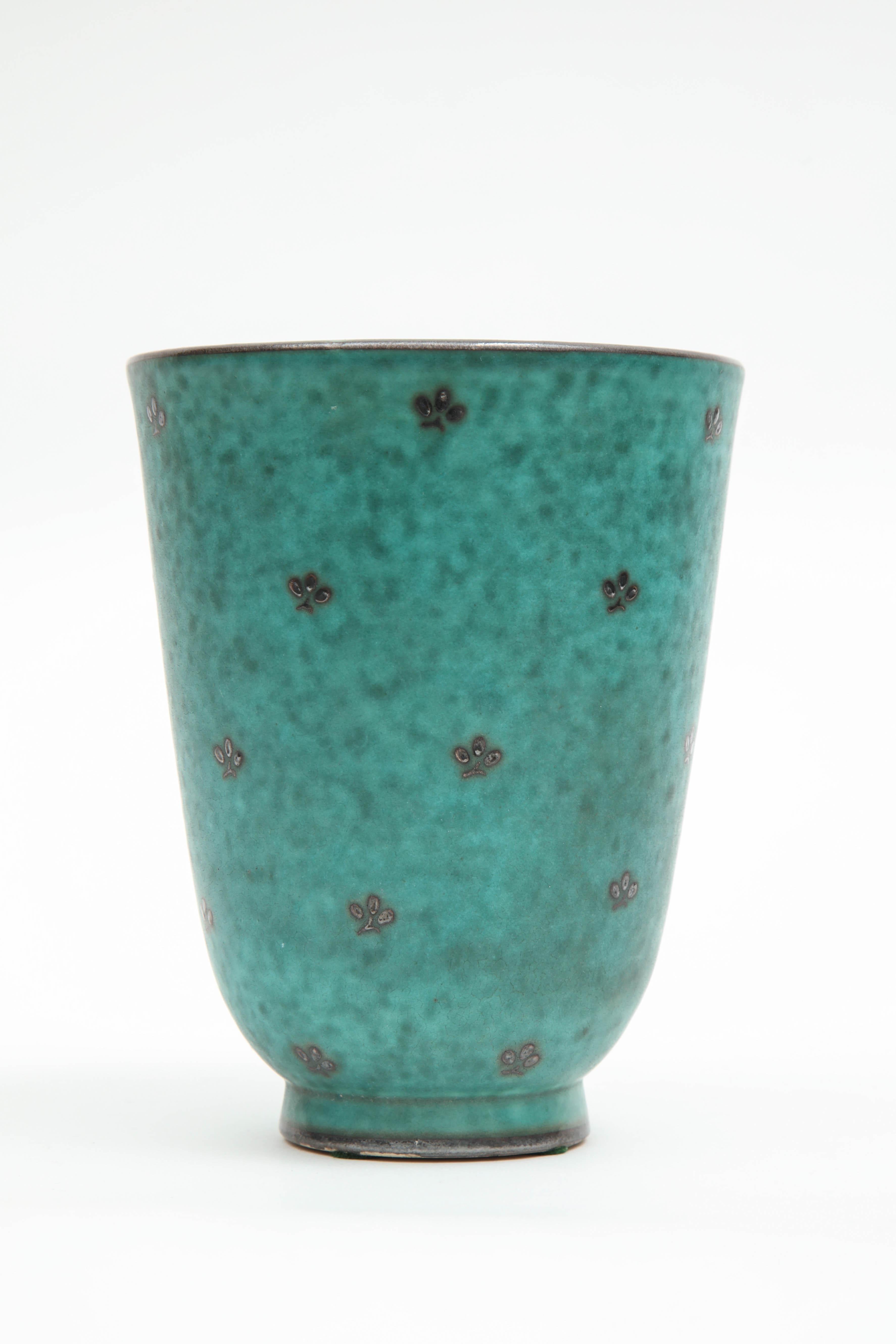 Mid-Century Modern Ceramic Vase by William Kage, Sweden, circa 1930