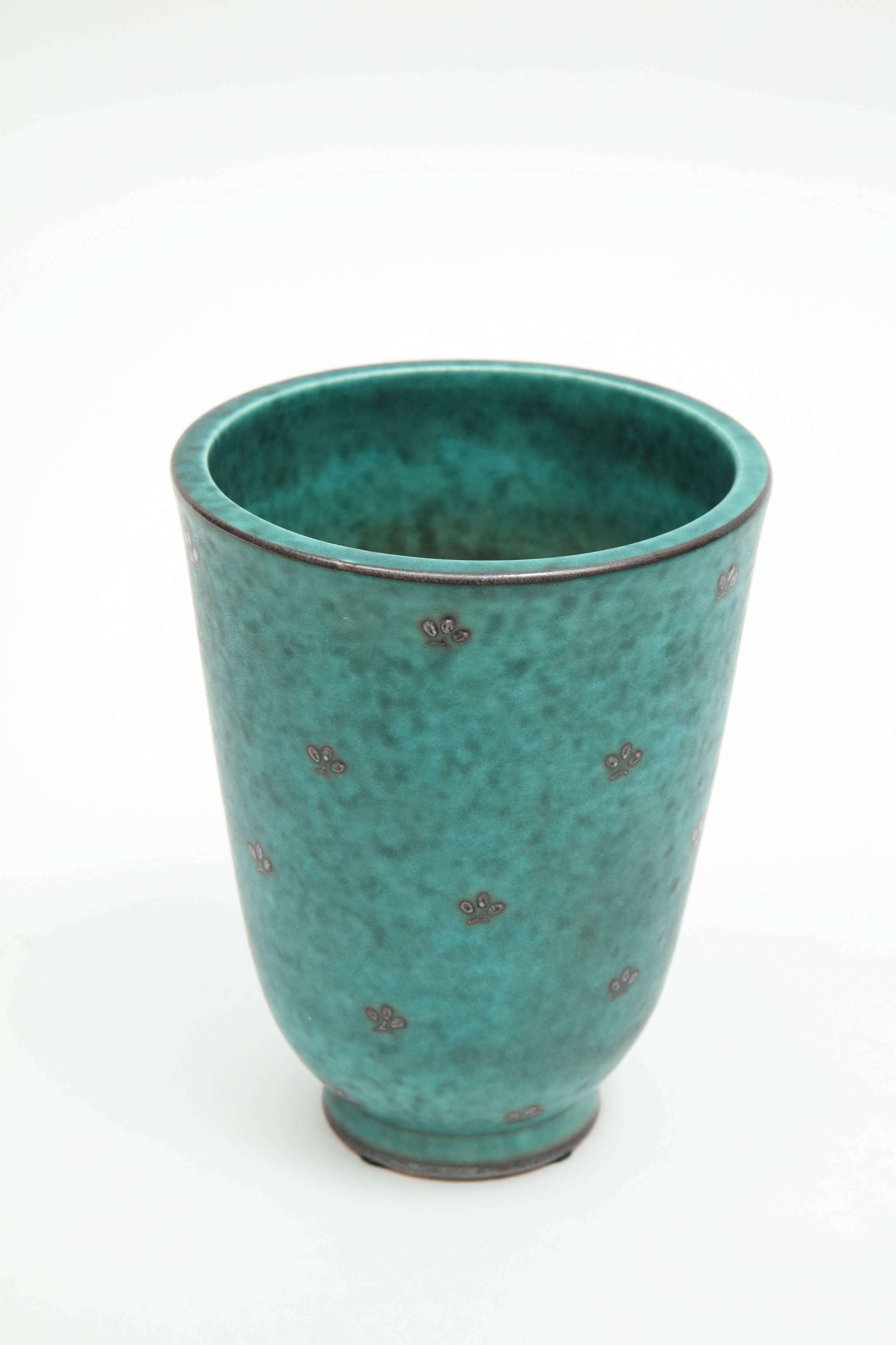 Swedish Ceramic Vase by William Kage, Sweden, circa 1930