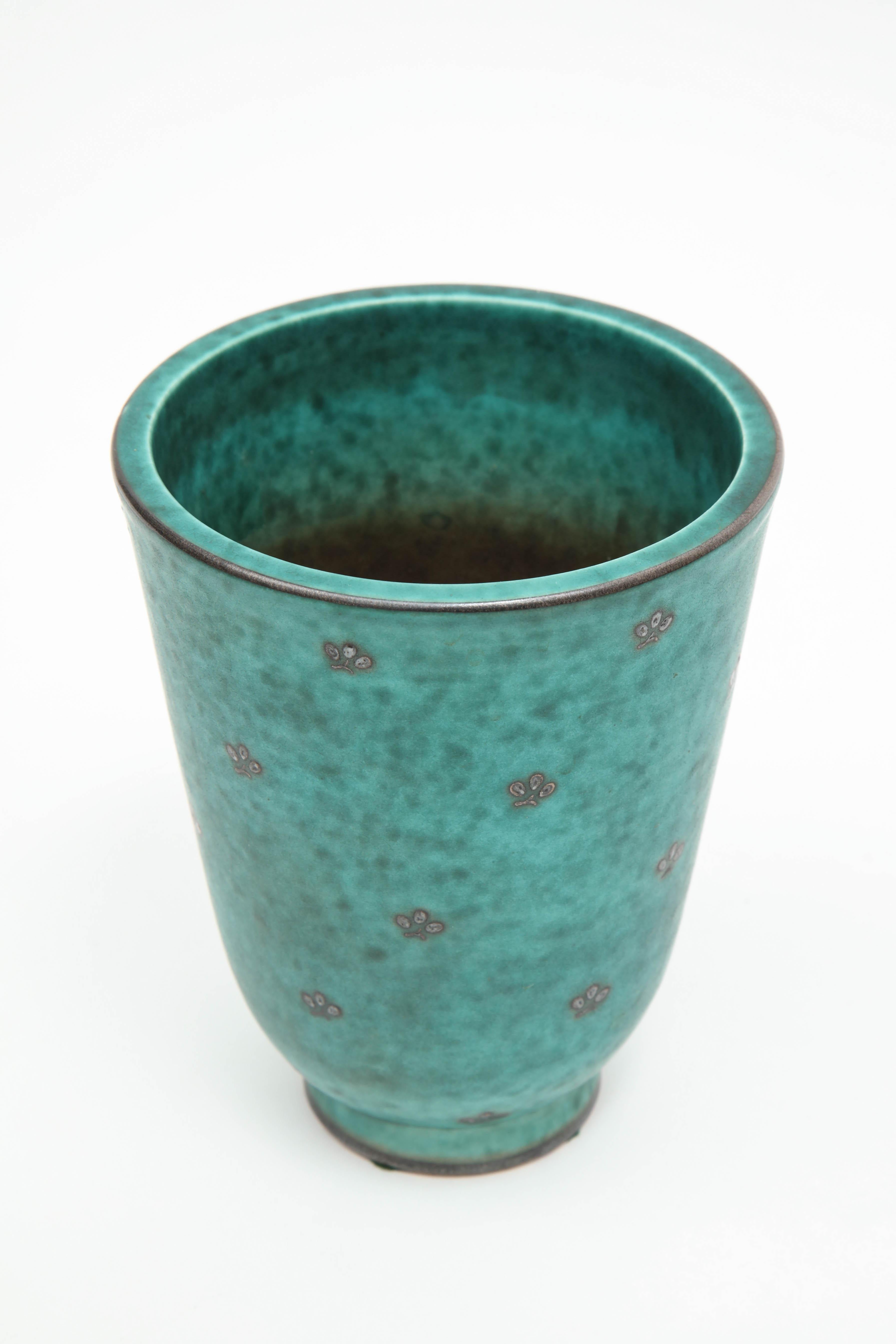 Hand-Crafted Ceramic Vase by William Kage, Sweden, circa 1930