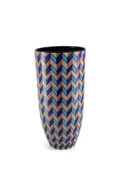 Byzantium Ceramic Vase Hand Painted Majolica Italy Contemporary 21st Century