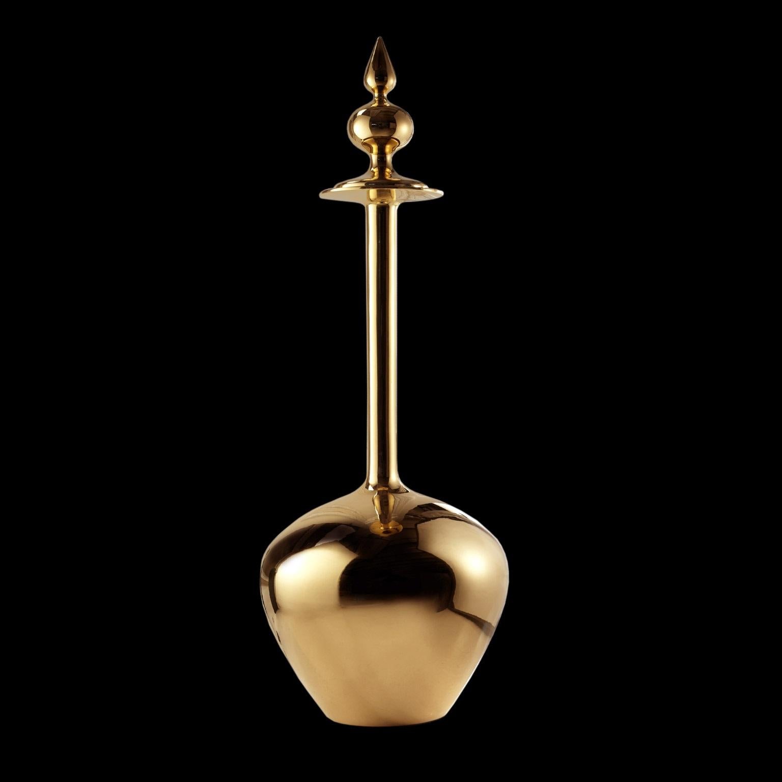 Vase en céramique « CHANELLE » fabriqué à la main en or 24 carats par Gabriella B., fabriqué en Italie Neuf - En vente à Treviso, IT