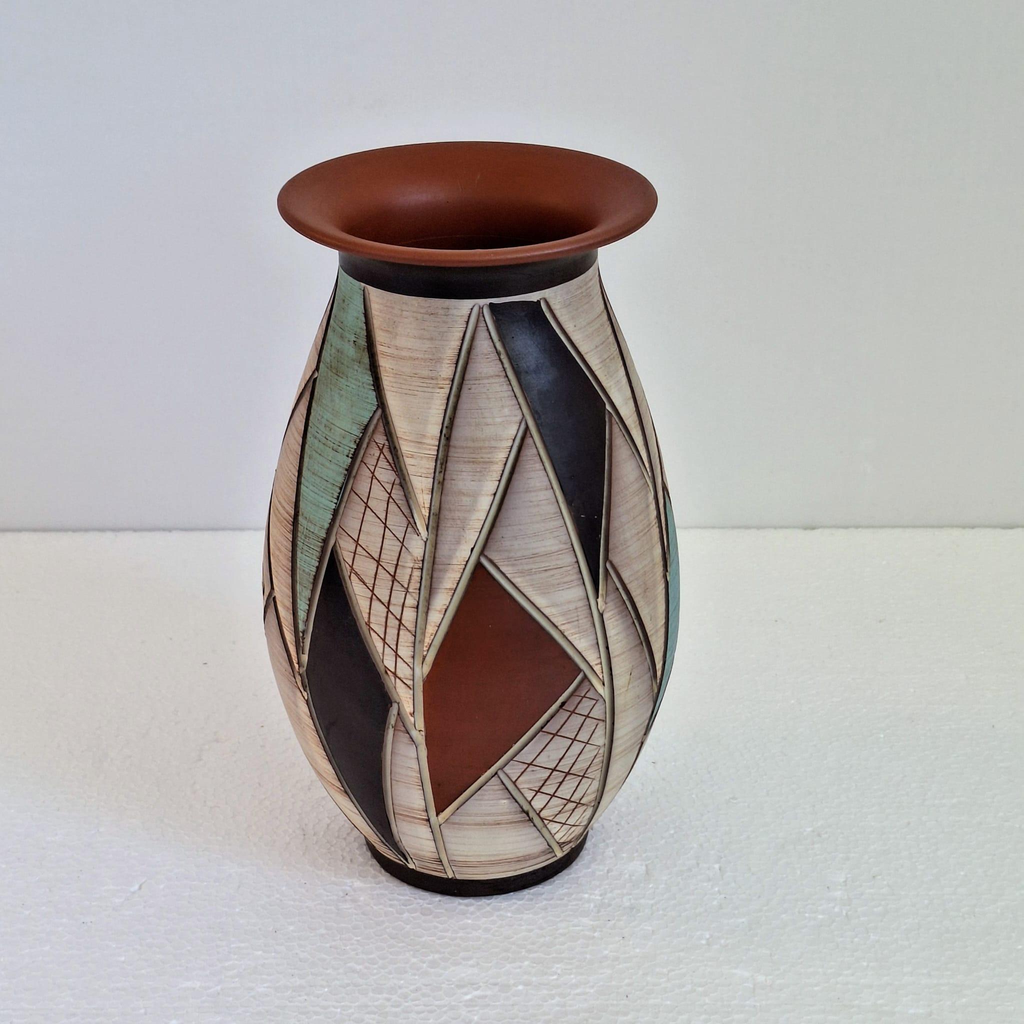 Ceramic vase, conical, by Franz Schwaderlapp for Sewa, West-Germany For Sale 6