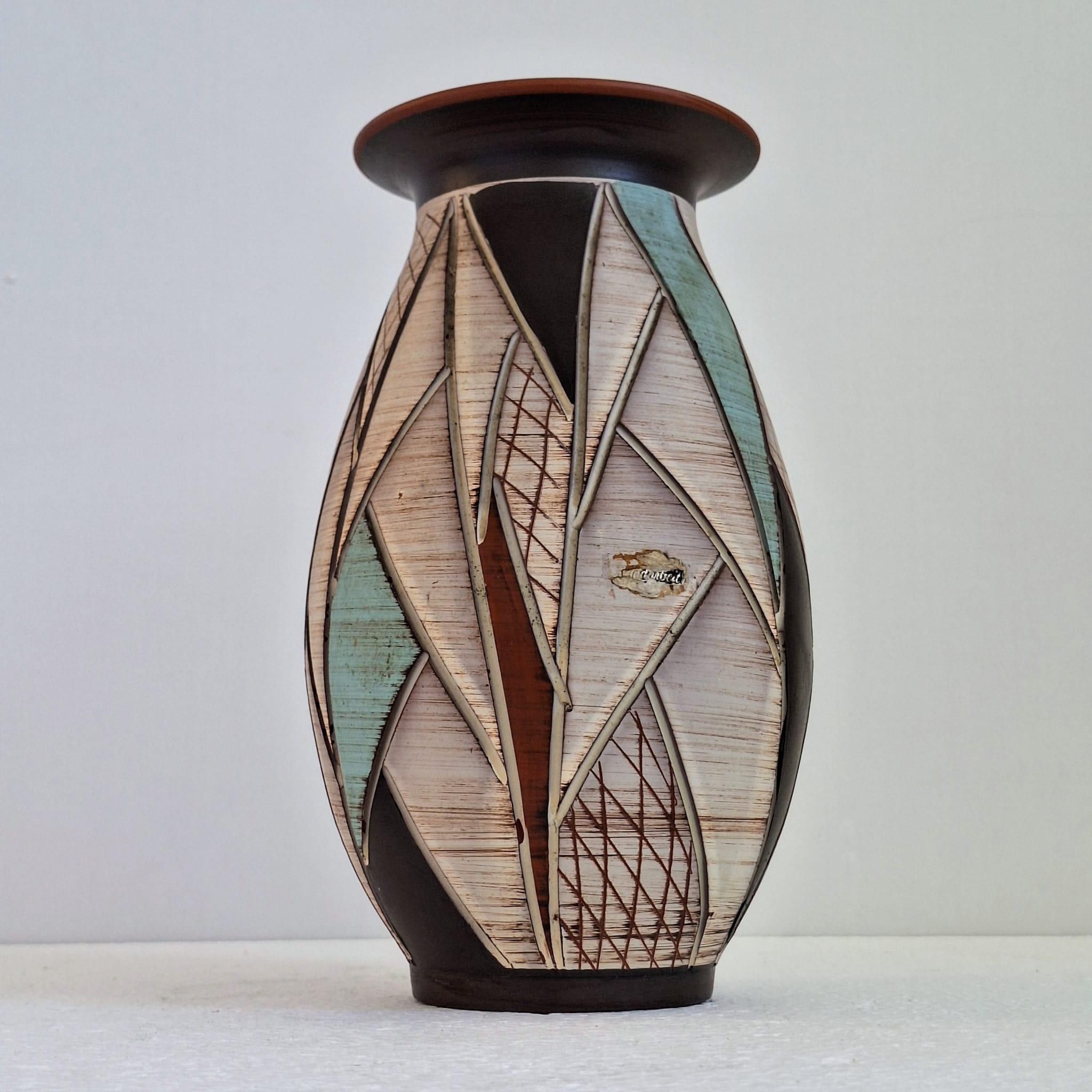 Ceramic vase, conical, by Franz Schwaderlapp for Sewa, West-Germany For Sale 3