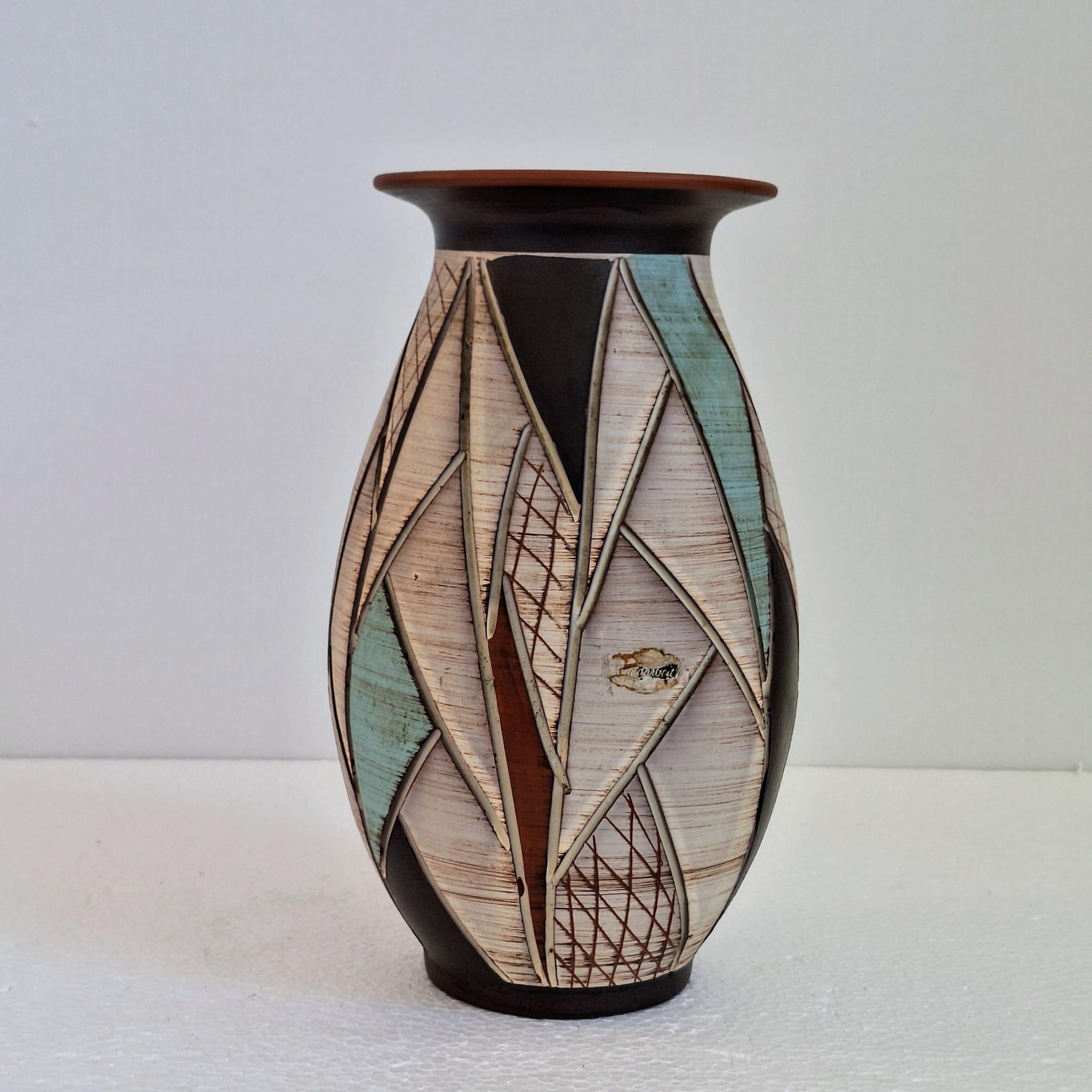 Ceramic vase, conical, by Franz Schwaderlapp for Sewa, West-Germany For Sale 4