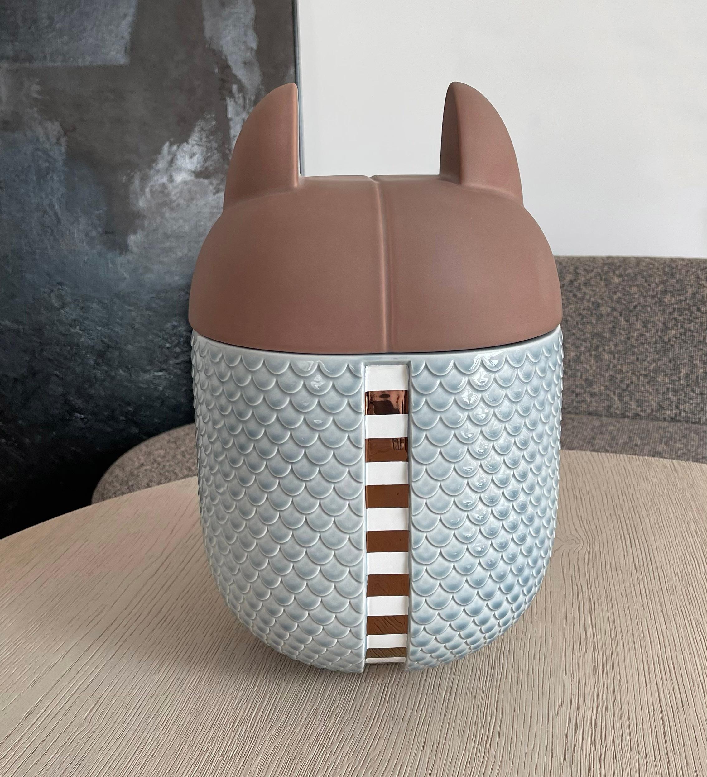 Modern Ceramic Vase / Container - Animalità Khepri by Elena Salmistraro for Bosa For Sale