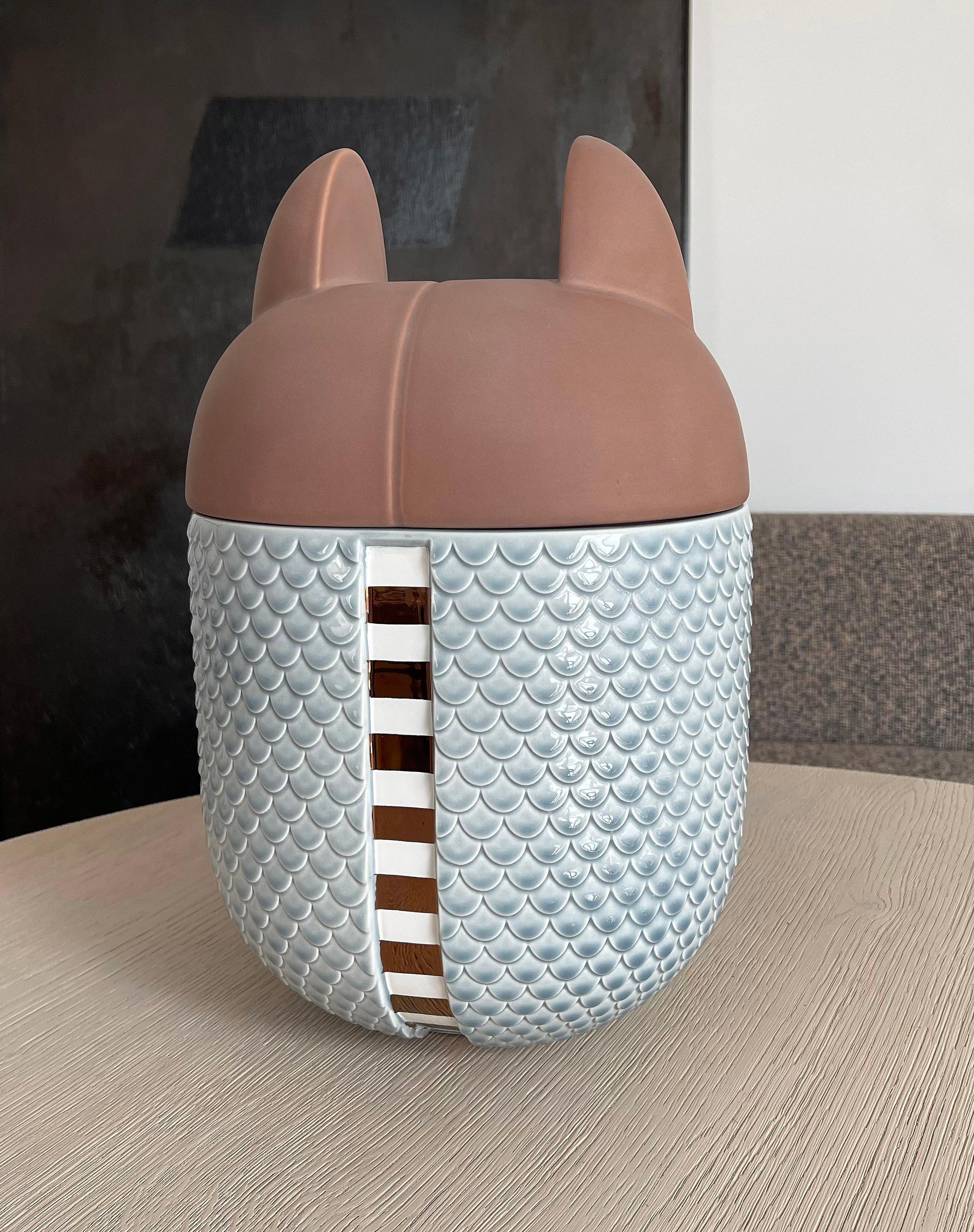 Italian Ceramic Vase / Container - Animalità Khepri by Elena Salmistraro for Bosa For Sale