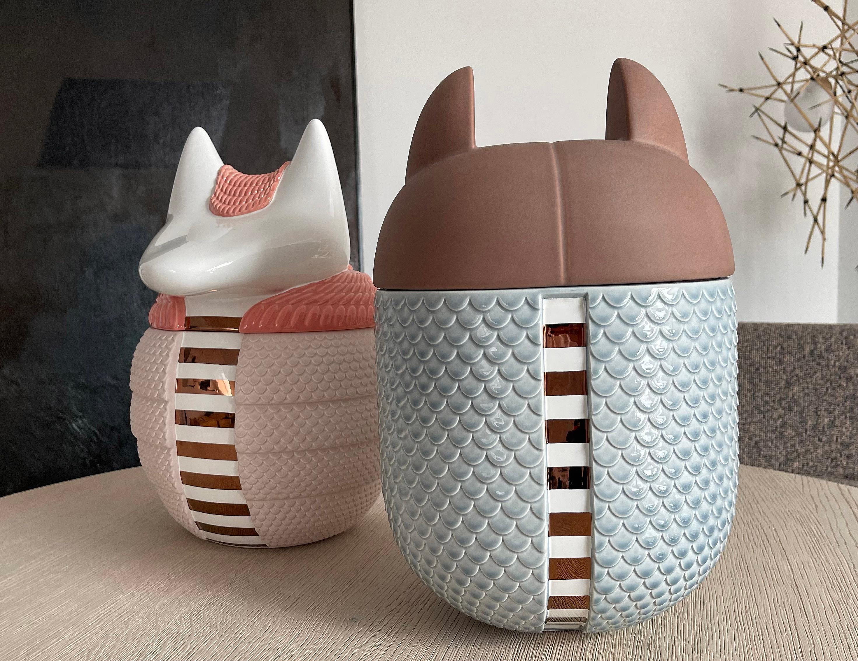 Vase / Behälter aus Keramik - Animalità Loricato von Elena Salmistraro für Bosa im Angebot 2