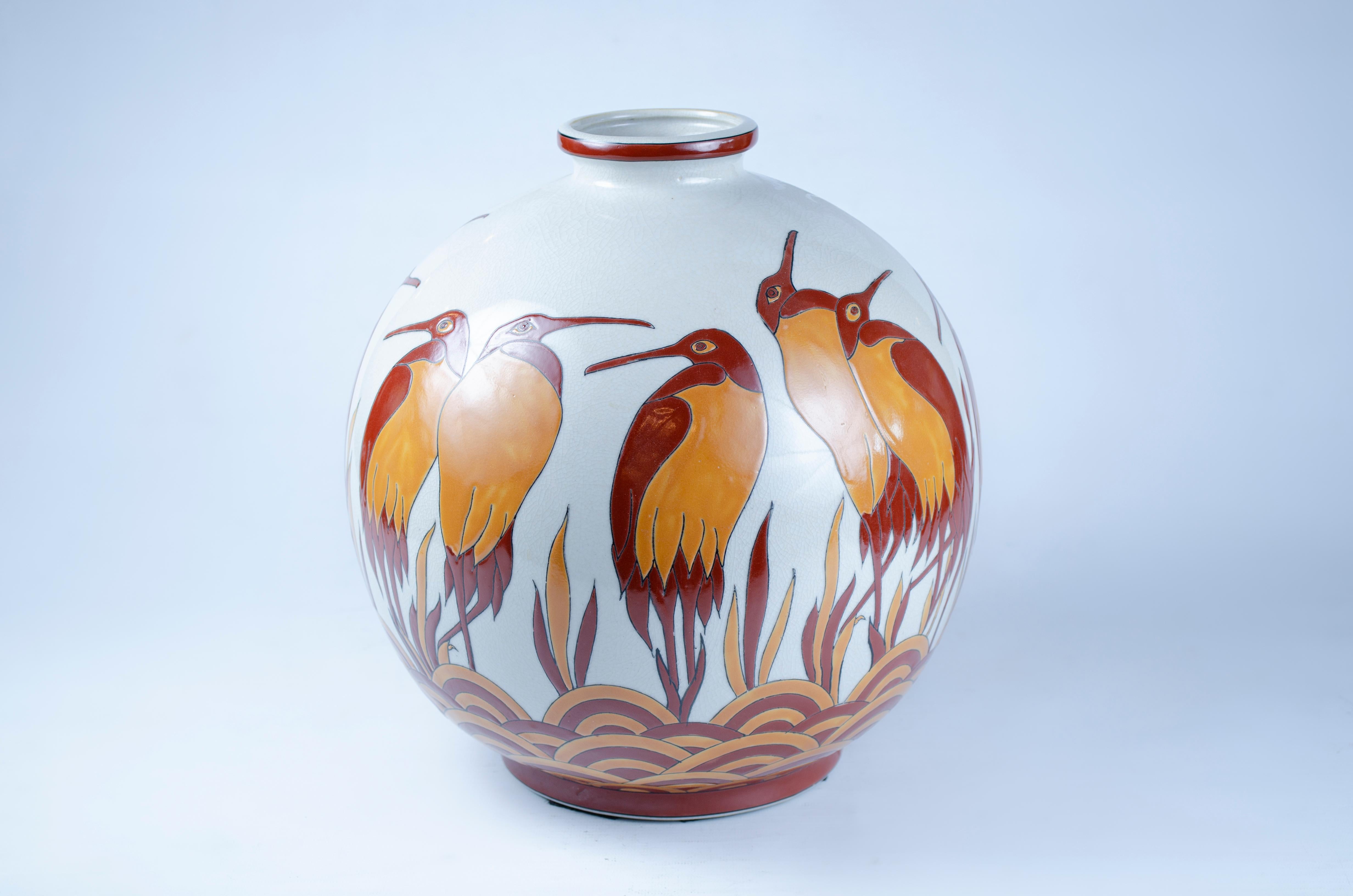 Ceramic vase designed by Keralouve made by Charles Catteau (1880-1966). Signed Keralouve, Belgium, AD003 - MC.

Belgium, CIRCA 1970.