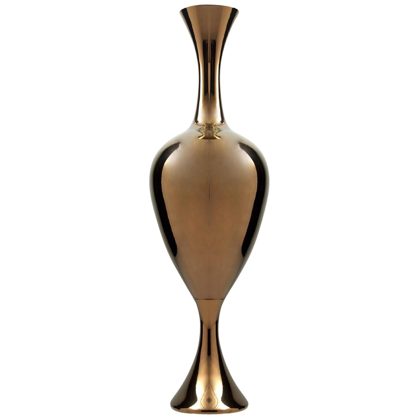 Vase en céramique "Eve" fabriqué à la main en bronze par Gabriella B. Fabriqué en Italie