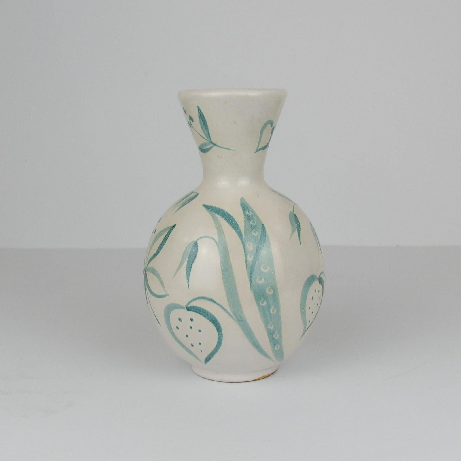 Mid-Century Modern Ceramic Vase Flower Meadow by Anna-Lisa Thomson, Upsala Ekeby, 1940s, Sweden For Sale
