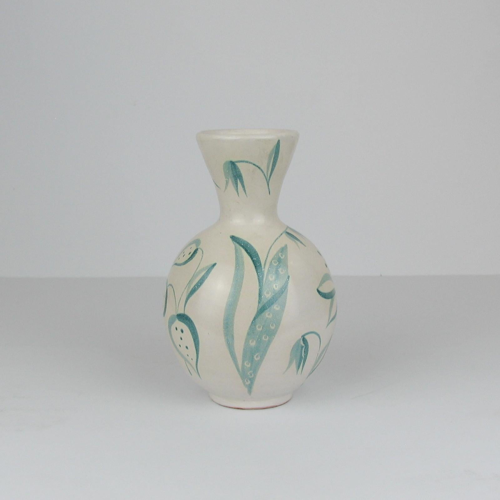 Ceramic Vase Flower Meadow by Anna-Lisa Thomson, Upsala Ekeby, 1940s, Sweden In Excellent Condition For Sale In Bochum, NRW