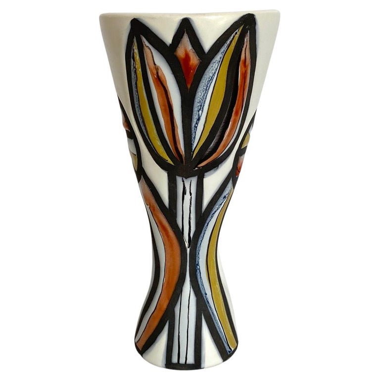 Ceramic Vase "Flower" Signed by Roger Capron Vallauris, 1950s For Sale