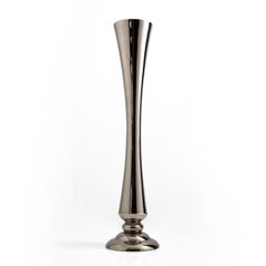 Keramikvase „FLUTE“ Handgefertigt in Platin von Gabriella B. Hergestellt in Italien