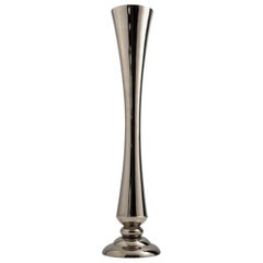 Ceramic Vase "FLUTE" Handcrafted in Platinum by Gabriella B. Made in Italy