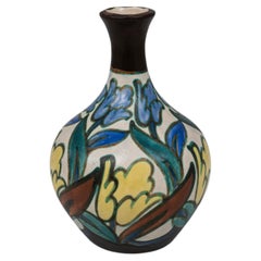 Vaso in ceramica smaltata proveniente dal Belgio, XX secolo, oggetto decorativo d’epoca