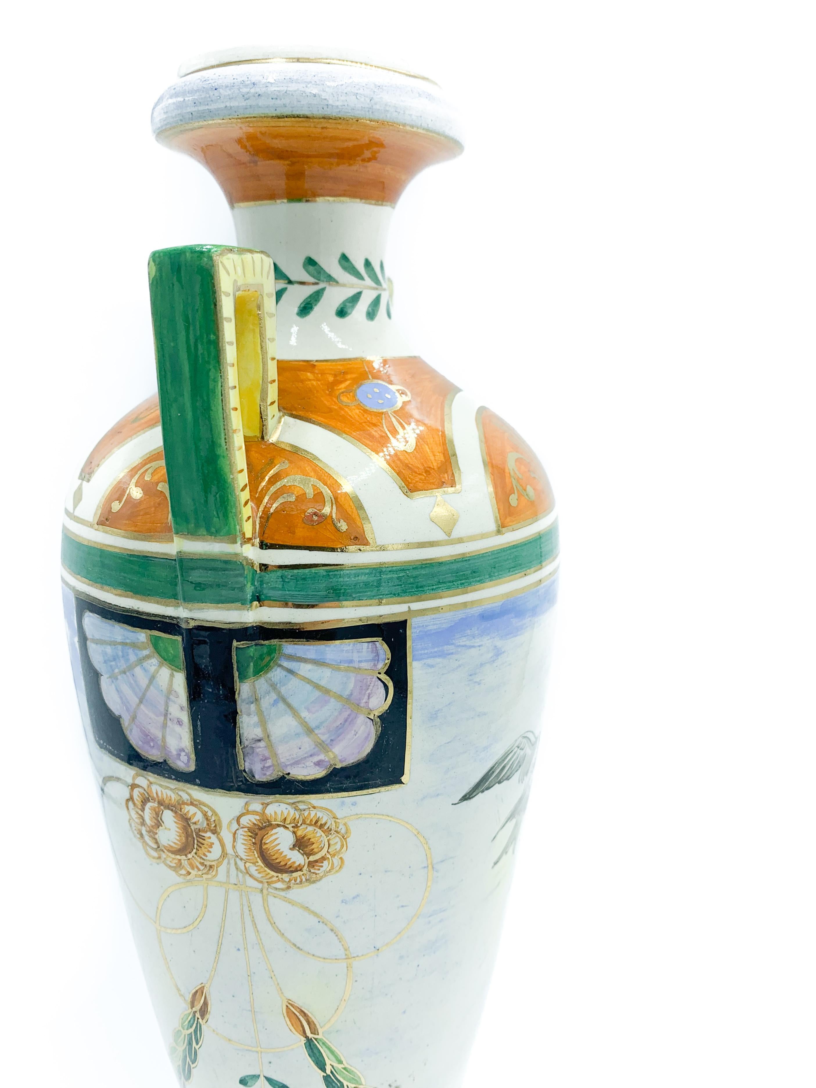 Metà XX secolo Vaso in ceramica di Colonnata Toscana degli anni '30 in vendita