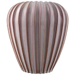 Ceramic Vase from Eslau, Plain / Ribbed Design, Early Eslau 1960s