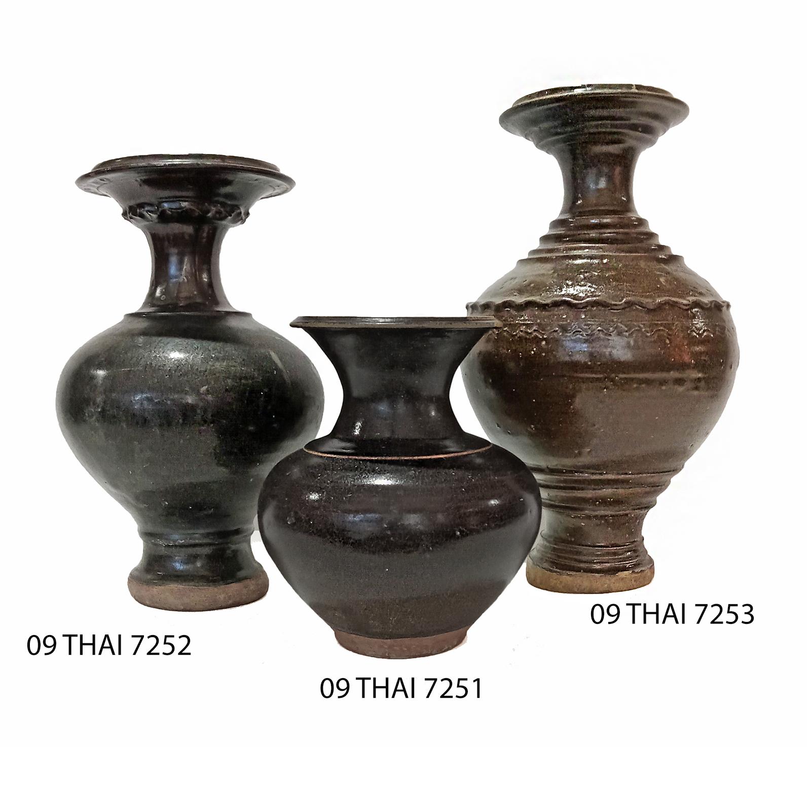 Ceramic Vase from Thailand, in Black / Brown Glaze For Sale 5