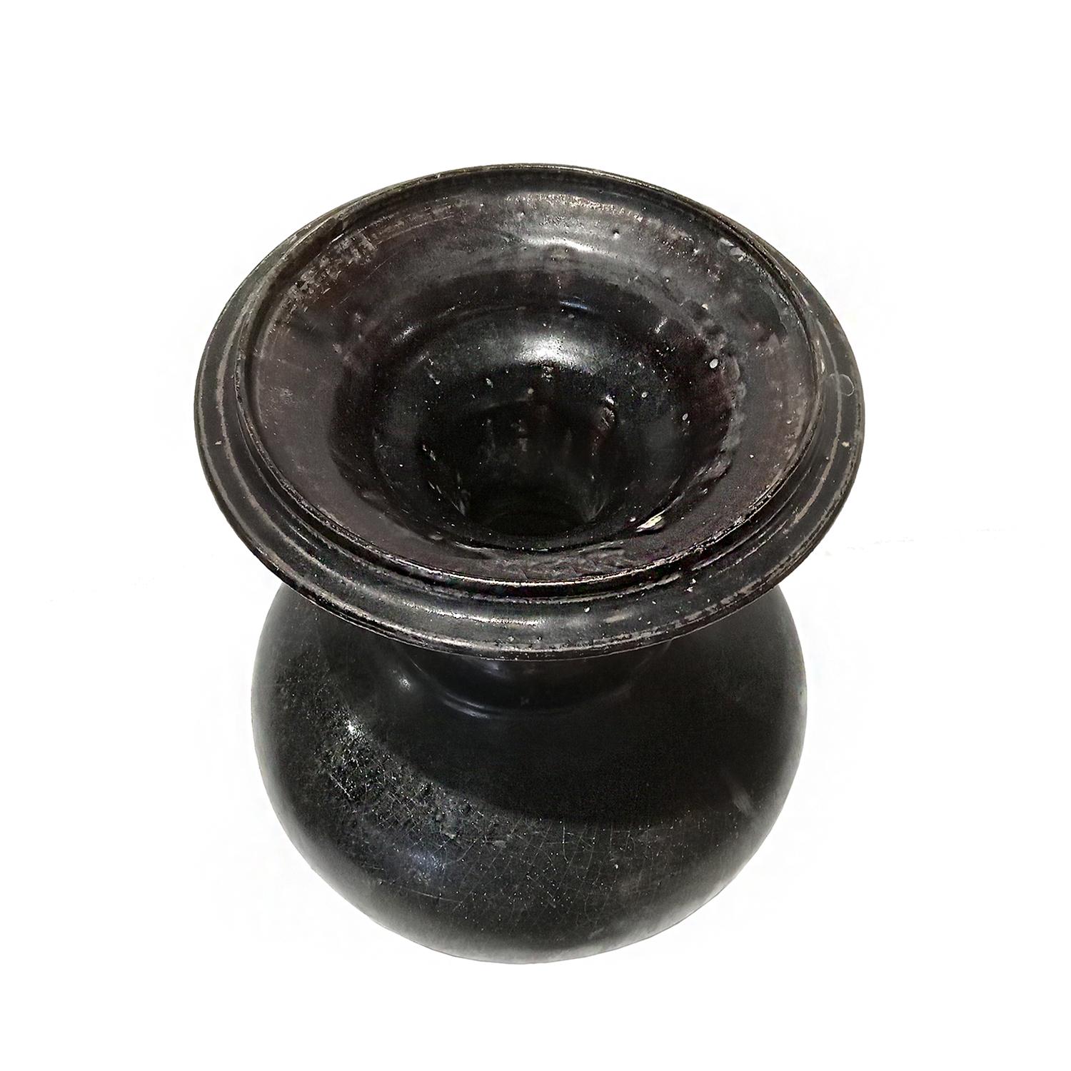 Other Ceramic Vase from Thailand, in Black Glaze For Sale