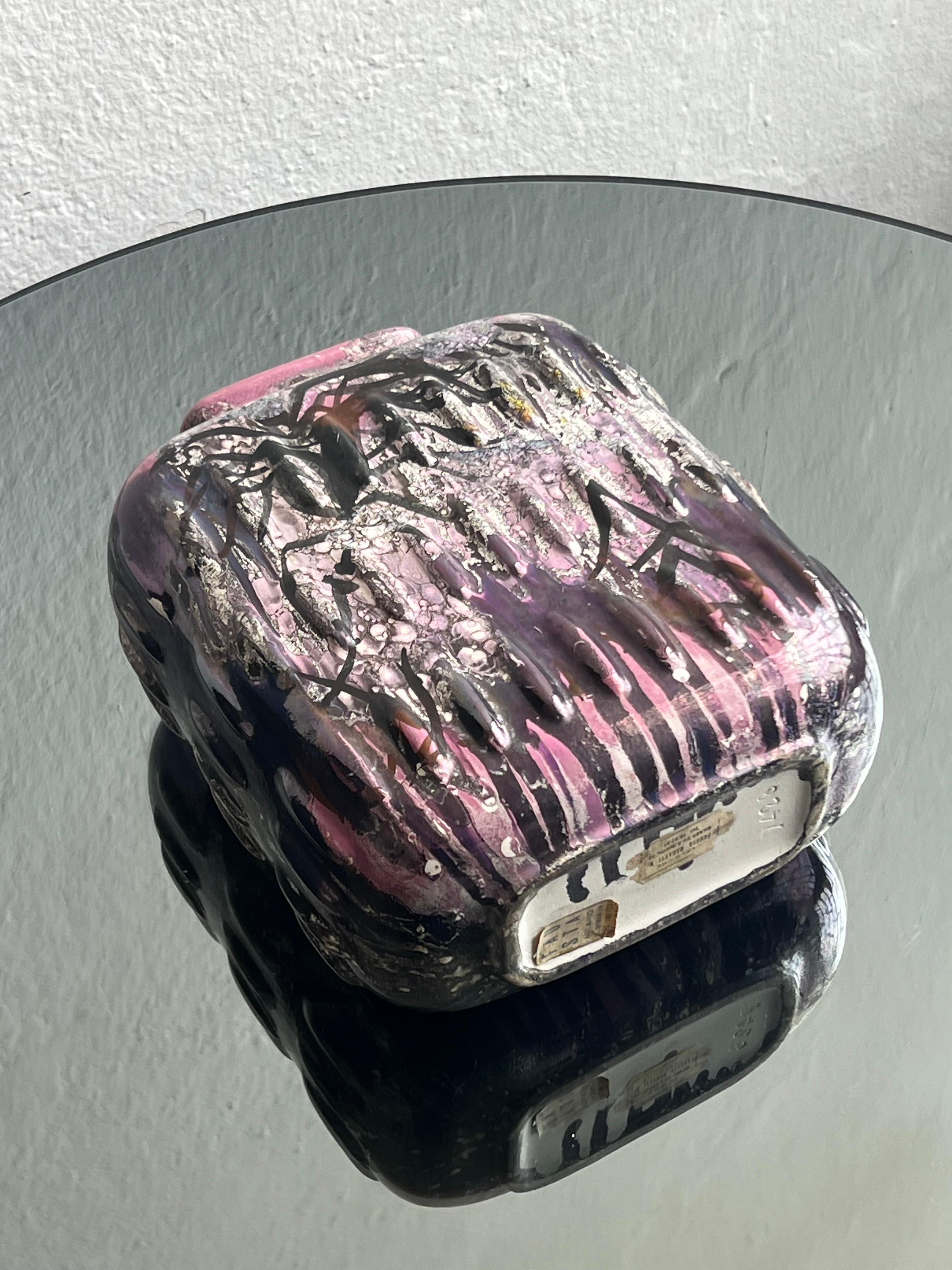 Vaso in ceramica smaltata, dipinto a mano da Fausta Bagatti, Milano 1950 pezzo unico in vendita 5