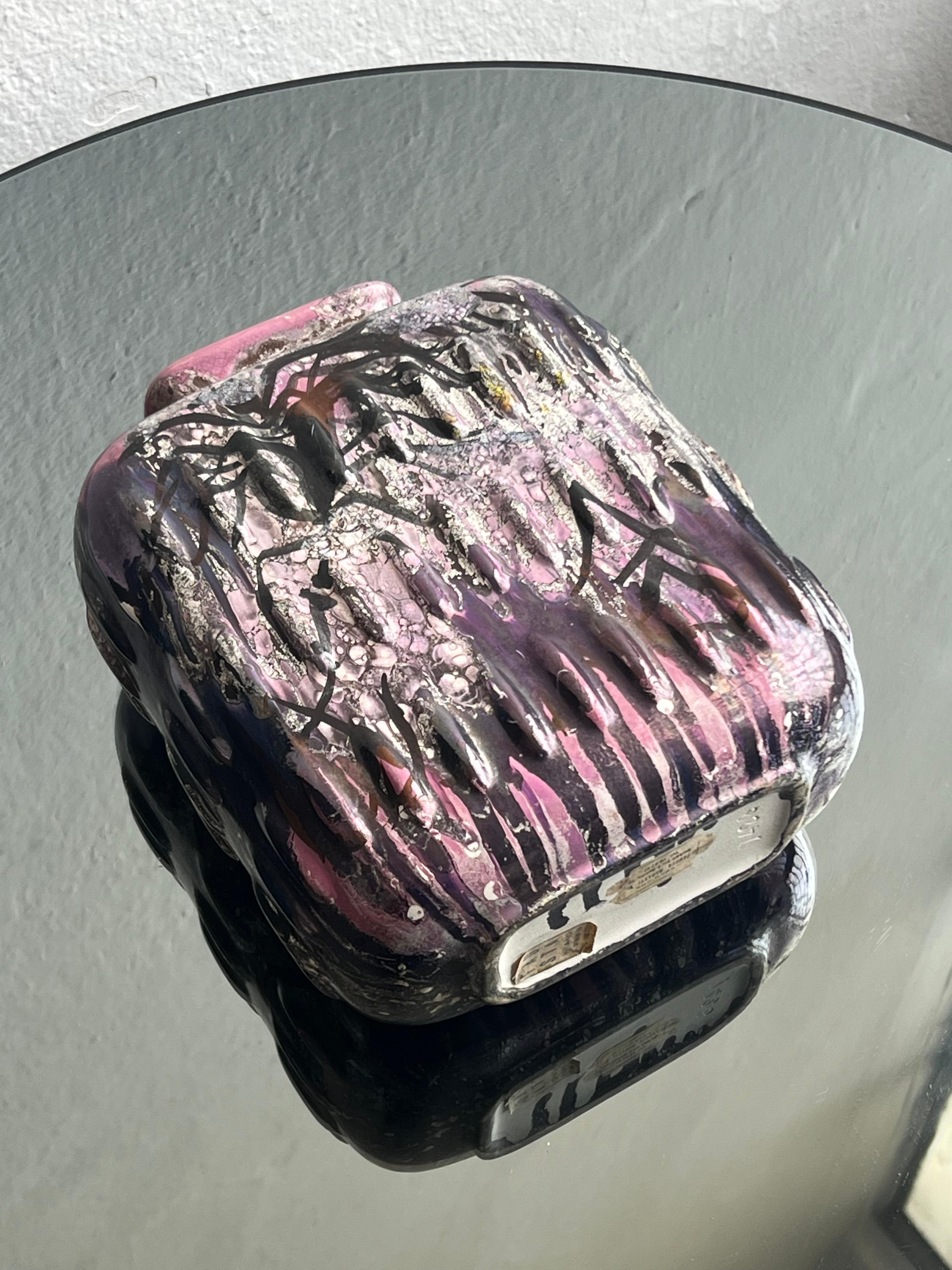 Vaso in ceramica smaltata, dipinto a mano da Fausta Bagatti, Milano 1950 pezzo unico in vendita 6