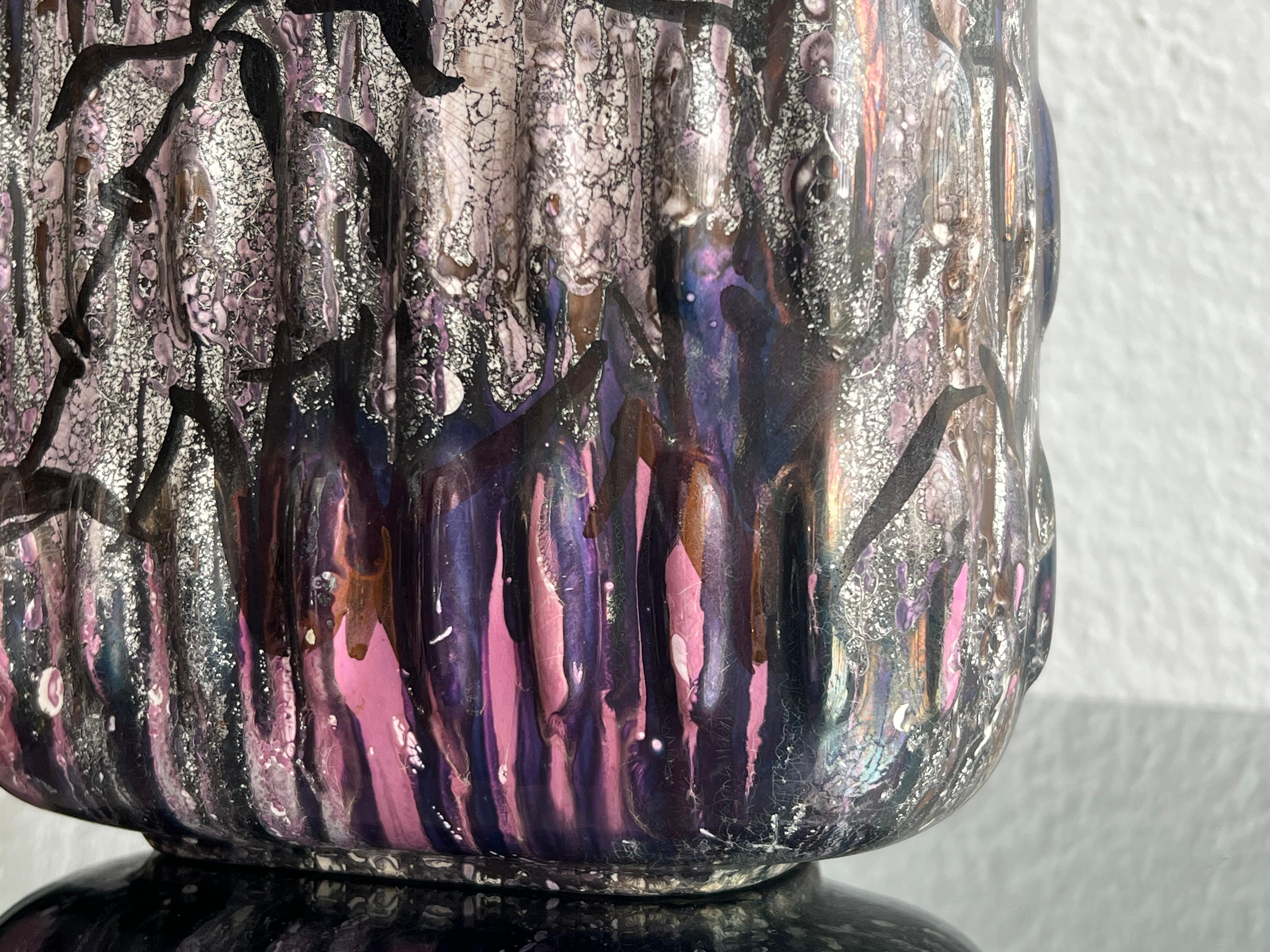 Vaso in ceramica smaltata, dipinto a mano da Fausta Bagatti, Milano 1950 pezzo unico in vendita 11