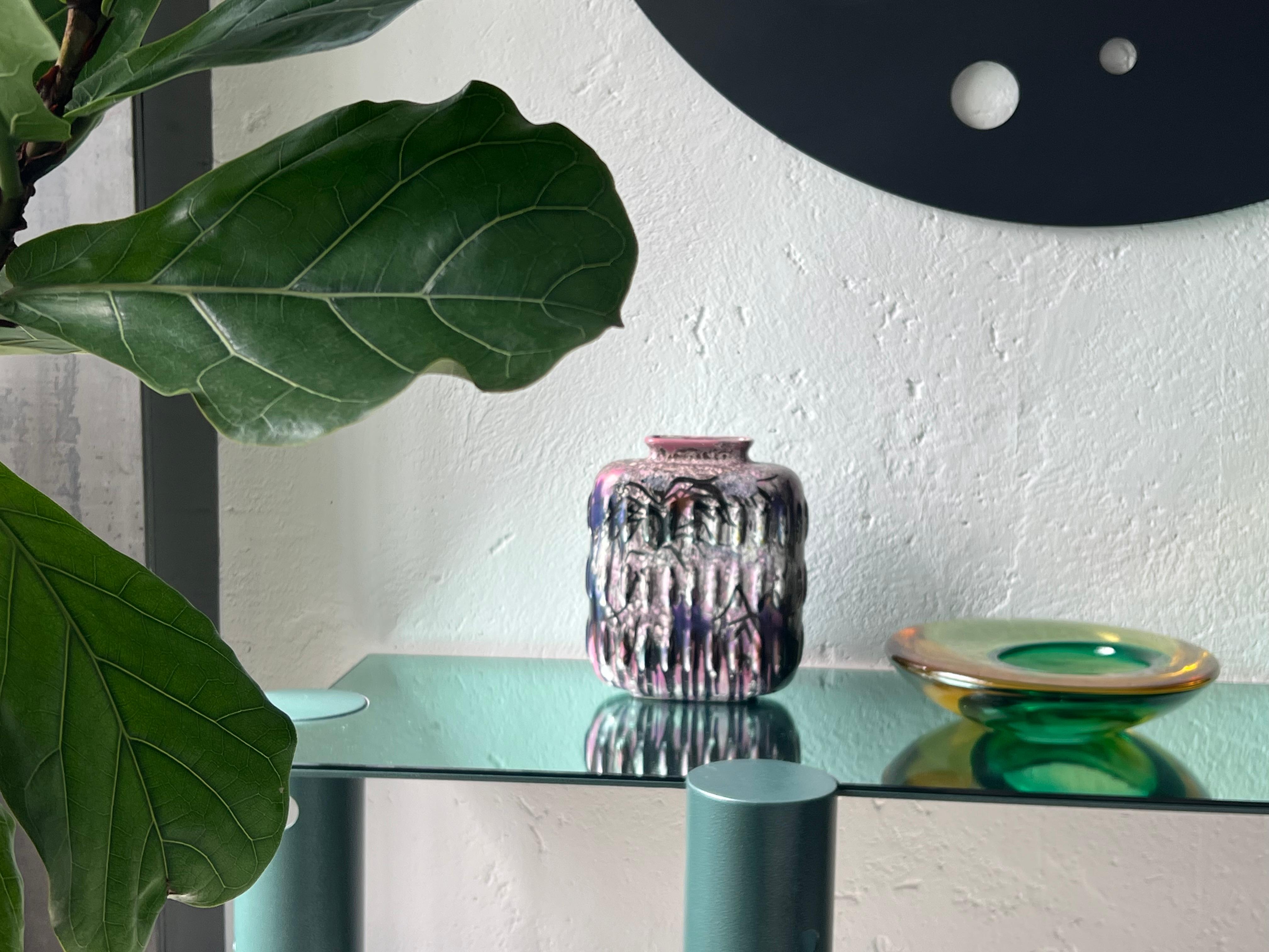 Vaso in ceramica smaltata, dipinto a mano da Fausta Bagatti, Milano 1950 pezzo unico in vendita 13