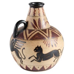 Keramikvase, glasierter Steinzeugkrug, Ciboure Töpferei, Frankreich, um 1925