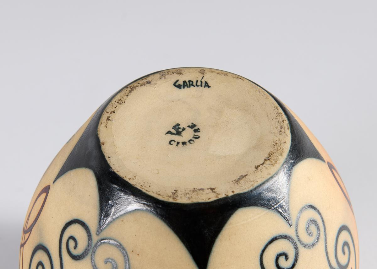 Vernissé Vase en céramique, Vase en grès émaillé, Poterie de Ciboure, France, vers 1950 en vente