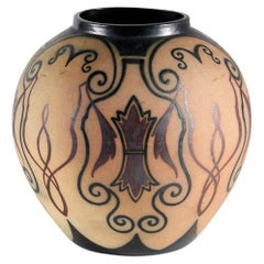 Vase en céramique, Vase en grès émaillé, Poterie de Ciboure, France, vers 1950