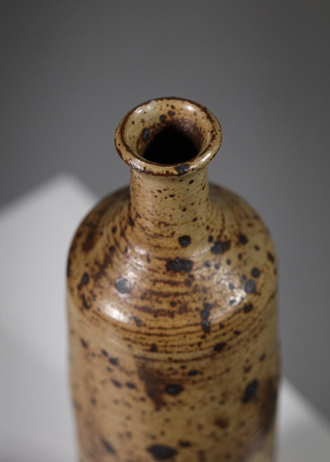 French Ceramic Vase Gré Atelier La Borne Des Années 60, G432 For Sale