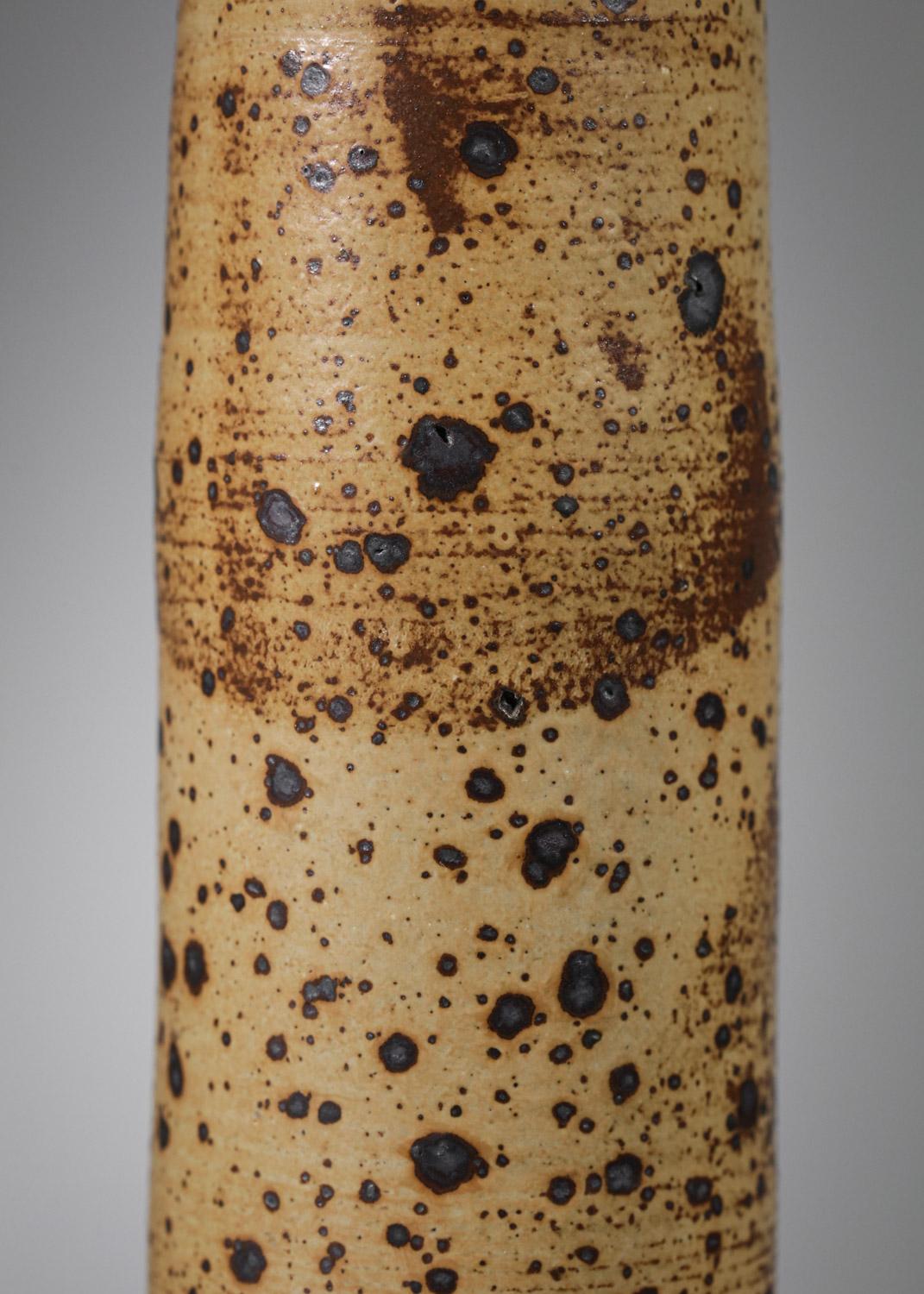 Hand-Carved Ceramic Vase Gré Atelier La Borne Des Années 60, G432 For Sale